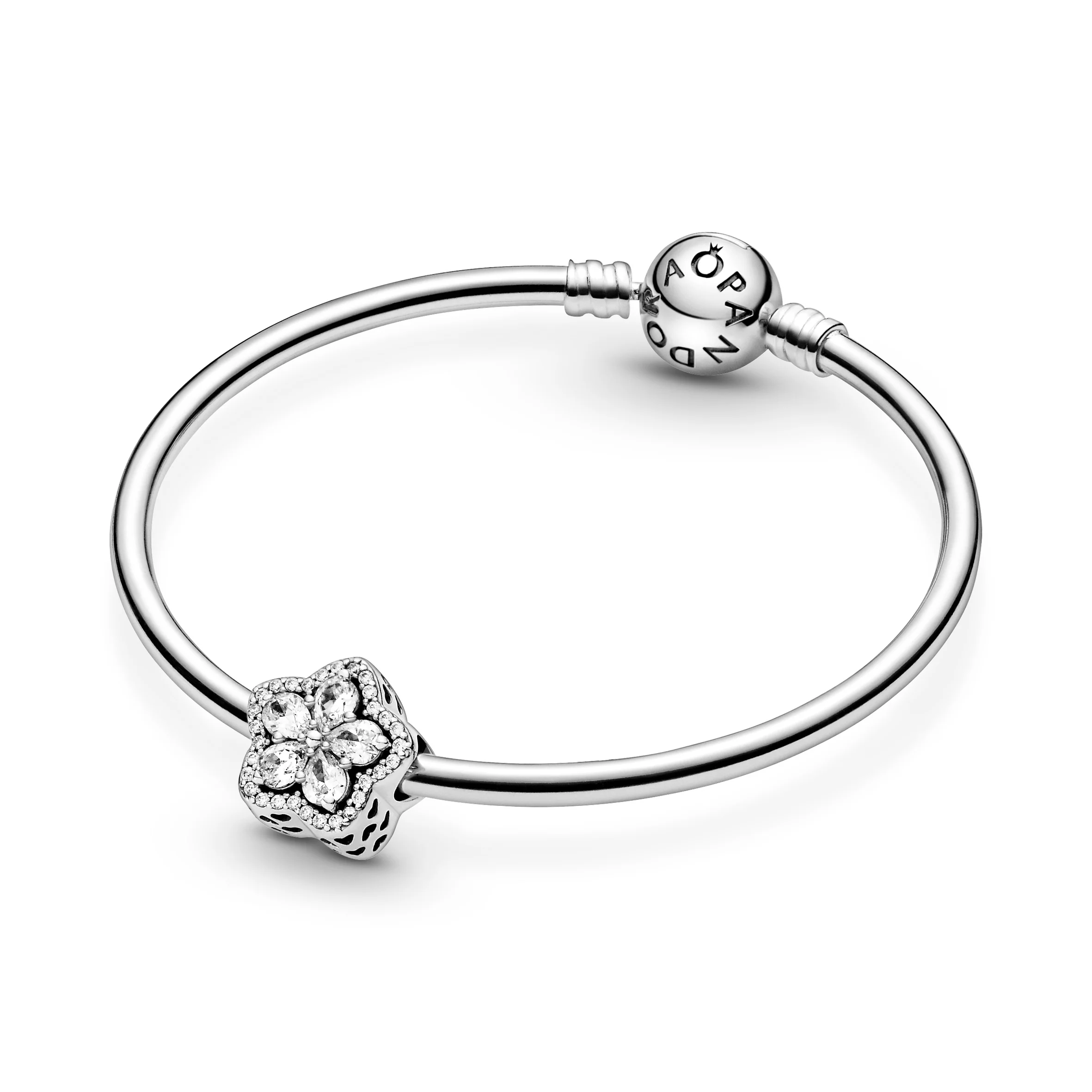 Snowflake Sterling Silver Charm With Clear Cubic Zirconia - Image 4