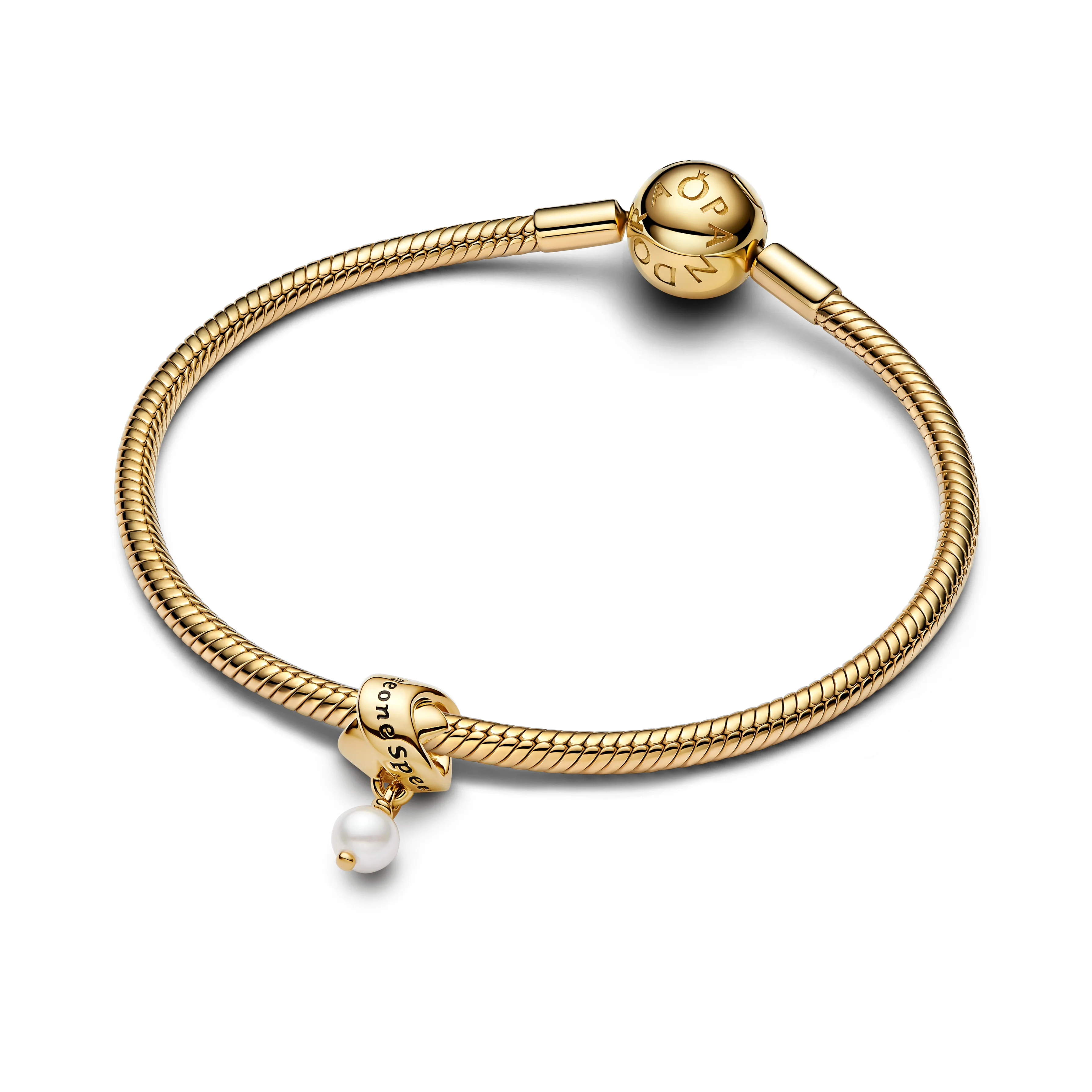 Someone Special 14K Gold-Plated Dangle With White Treated Freshwater Cultured Pearl And Black Enamel - Image 3