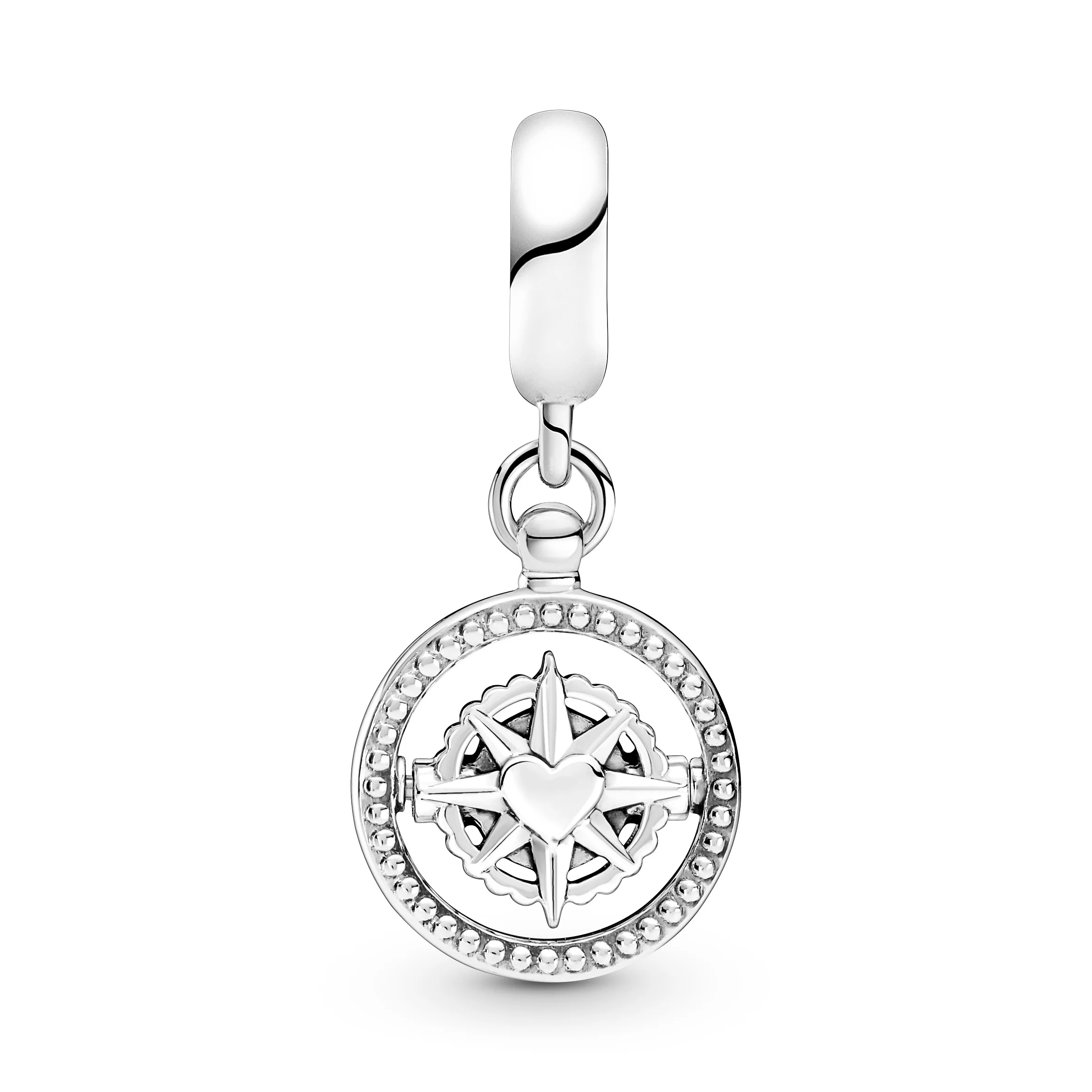 Spinning Compass Sterling Silver Dangle With True Blue Crystal - Image 4