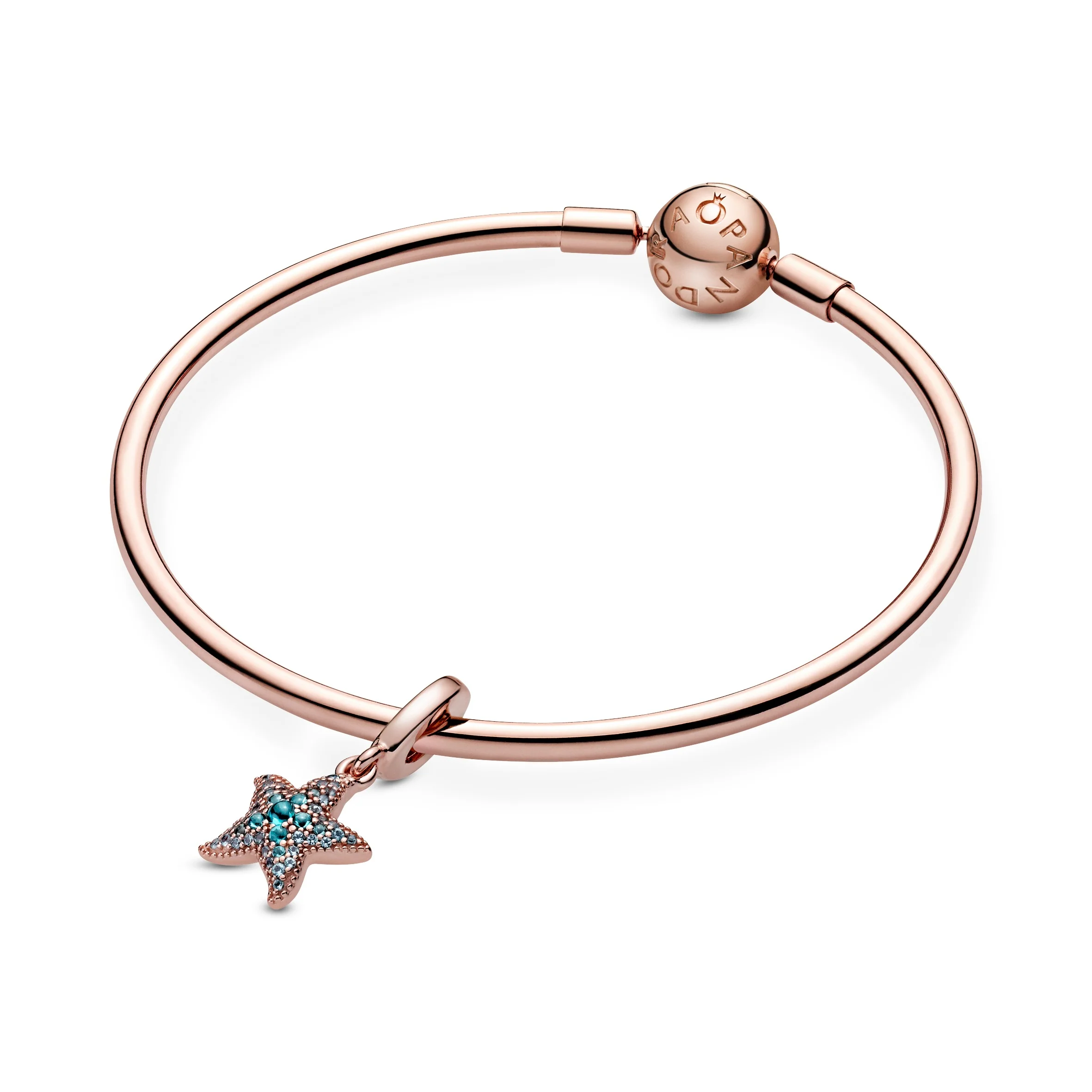 Starfish 14K Rose Gold-Plated Dangle With Icy Blue And Ice Green Crystal - Image 3