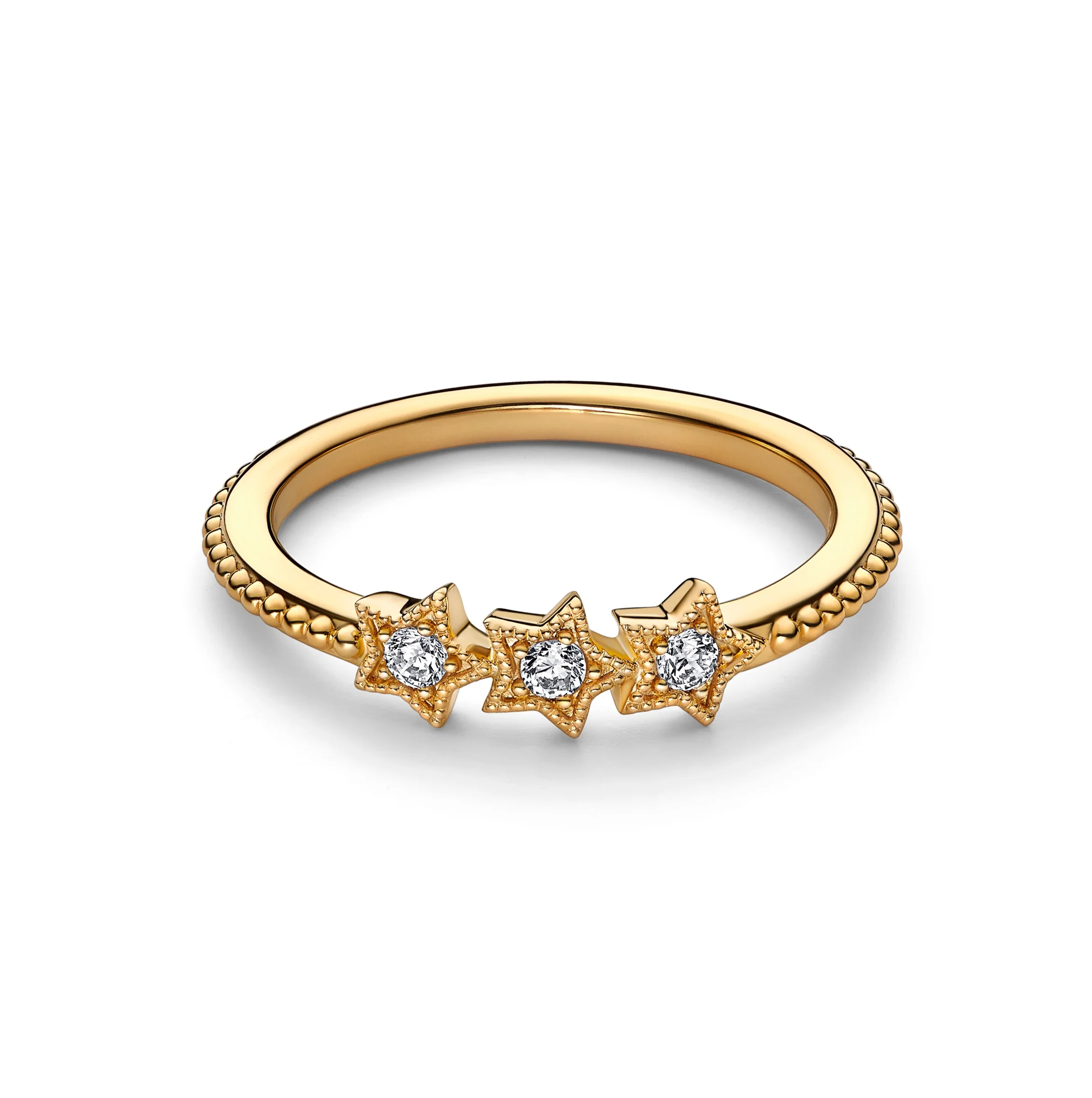 Stars 14K Gold-Plated Ring With Clear Cubic Zirconia - Image 4