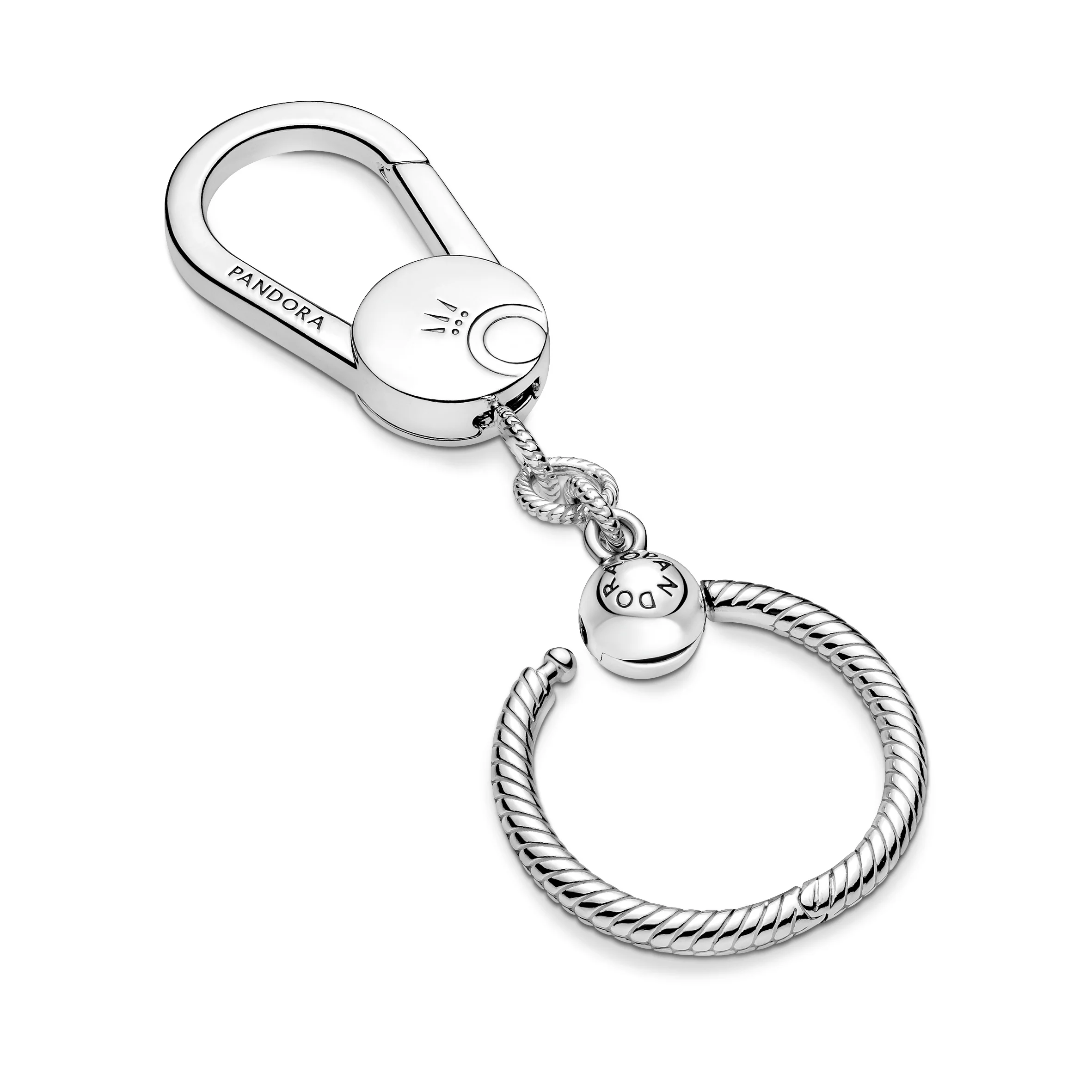 Sterling Silver Bag Charm Holder With Small Pandora O Pendant - Image 3