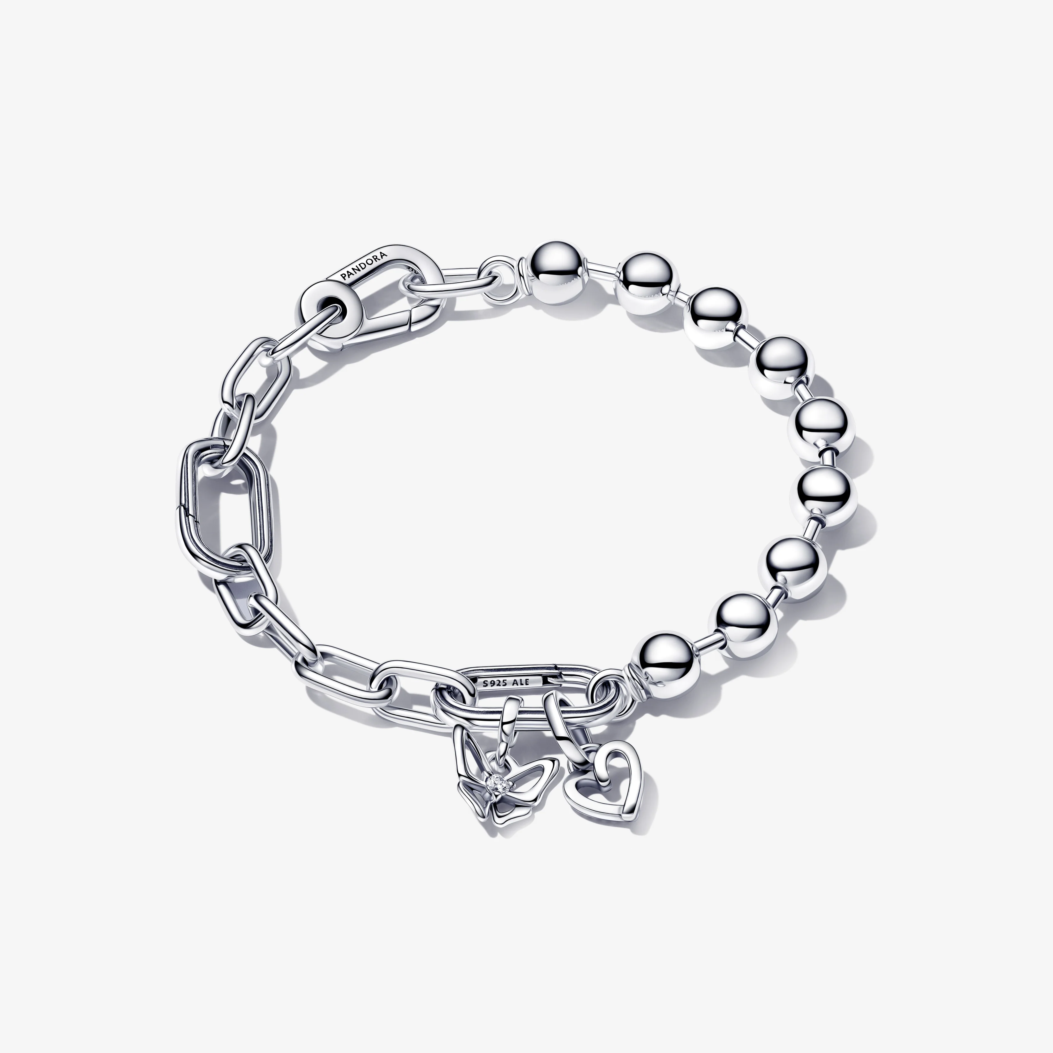 Sterling Silver Bead And Link Bracelet - Image 6