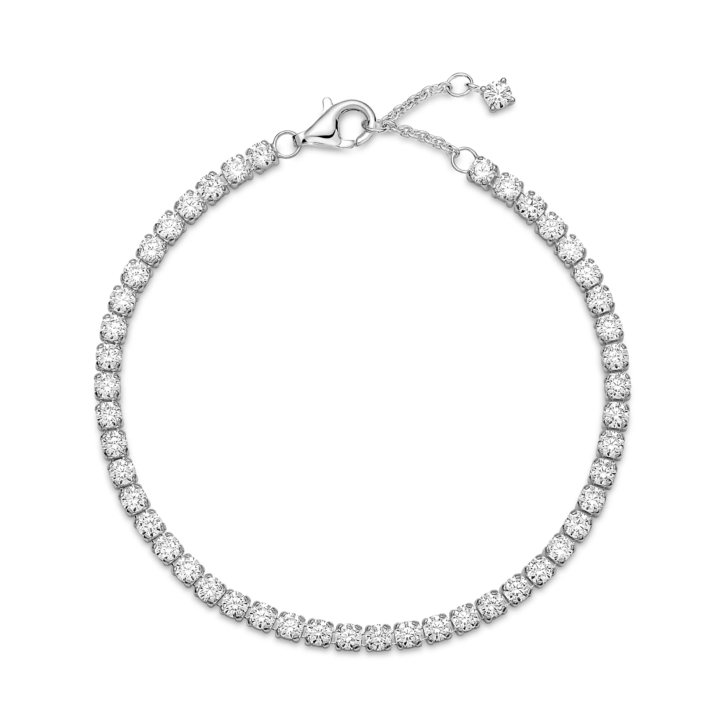 Sterling Silver Bracelet With Clear Cubic Zirconia - Image 8