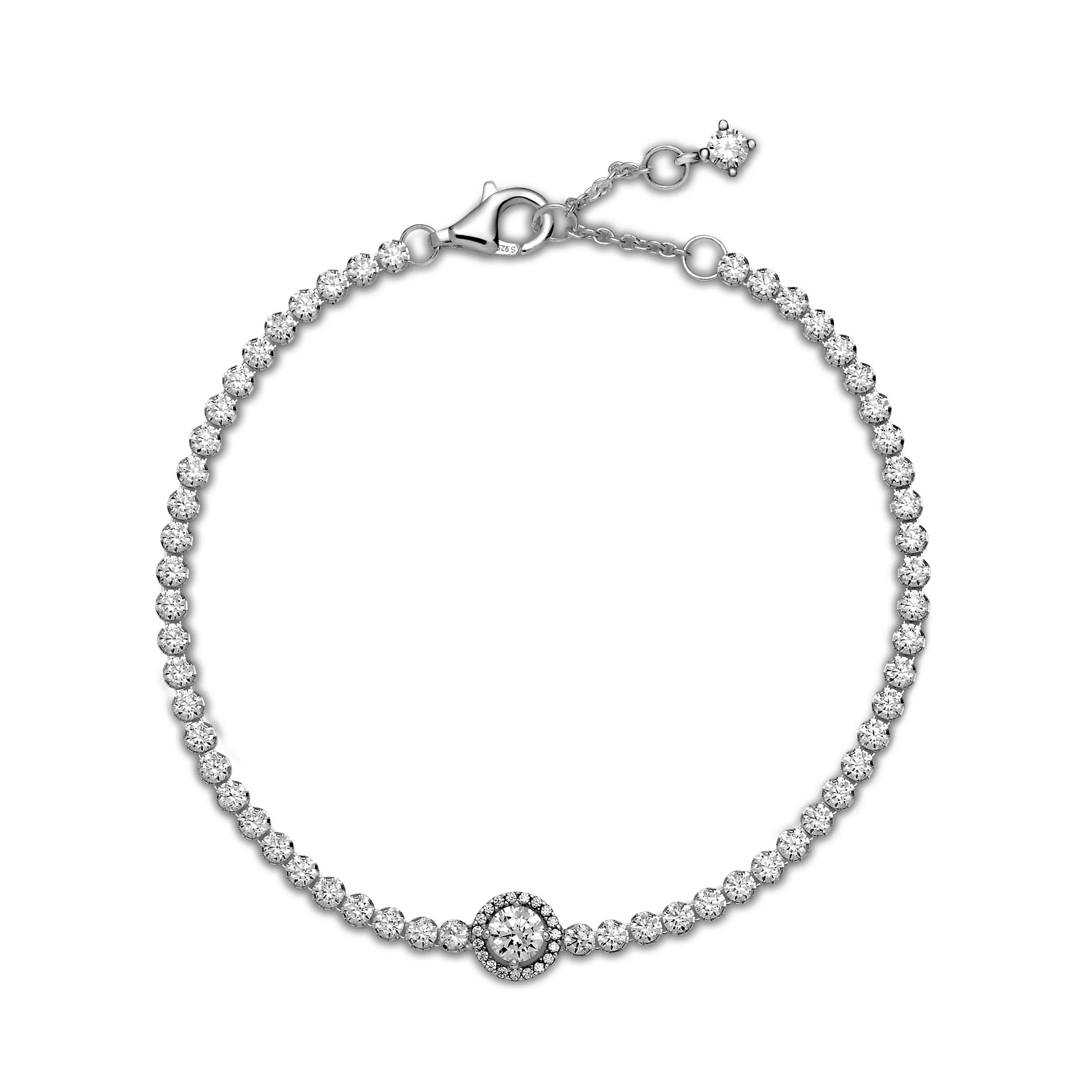 Sterling Silver Bracelet With Clear Cubic Zirconia - Image 5