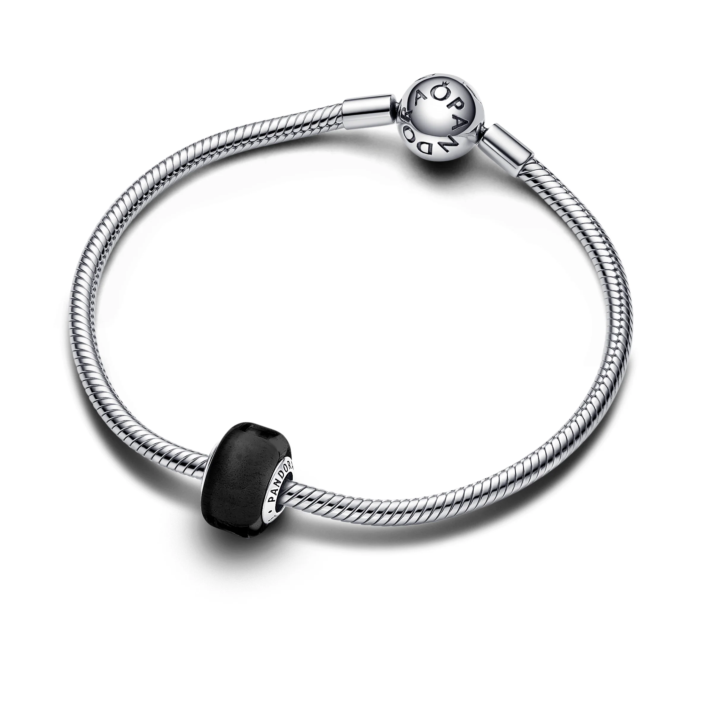 Sterling Silver Charm With Black Murano Glass - Image 3