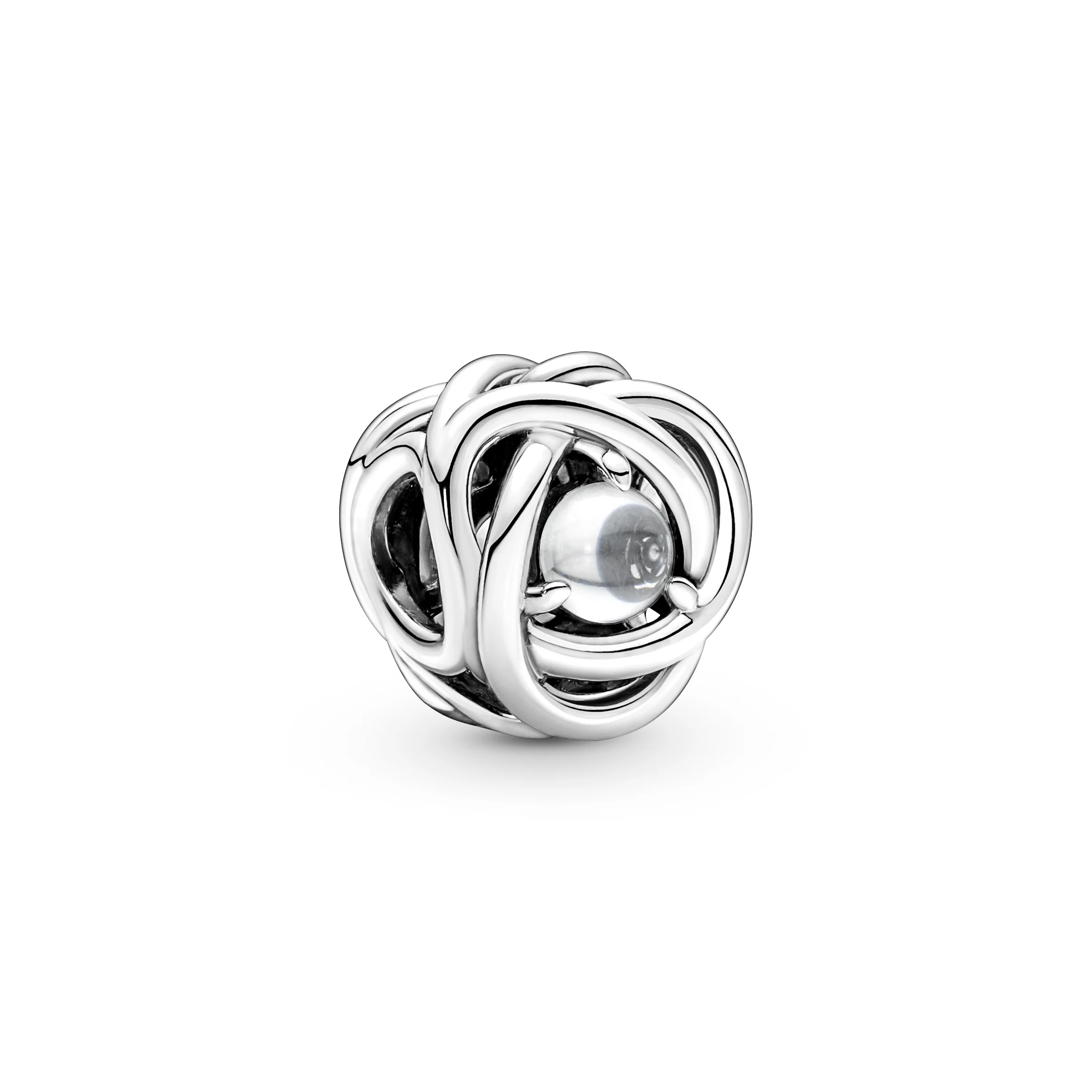 Sterling Silver Charm With Clear Cubic Zirconia - Image 4