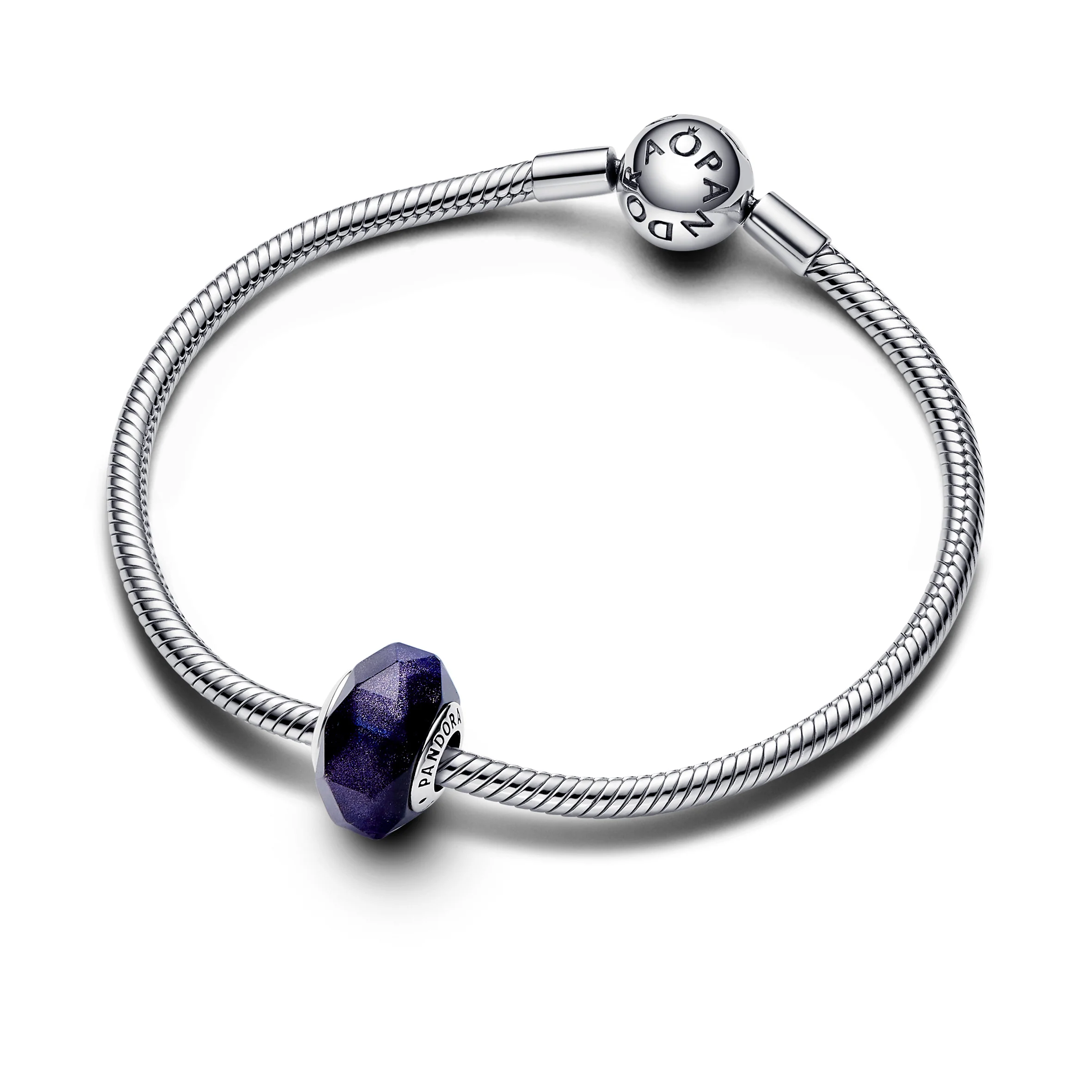 Sterling Silver Charm With Faceted Aventurine Blue Murano Glass - Image 4