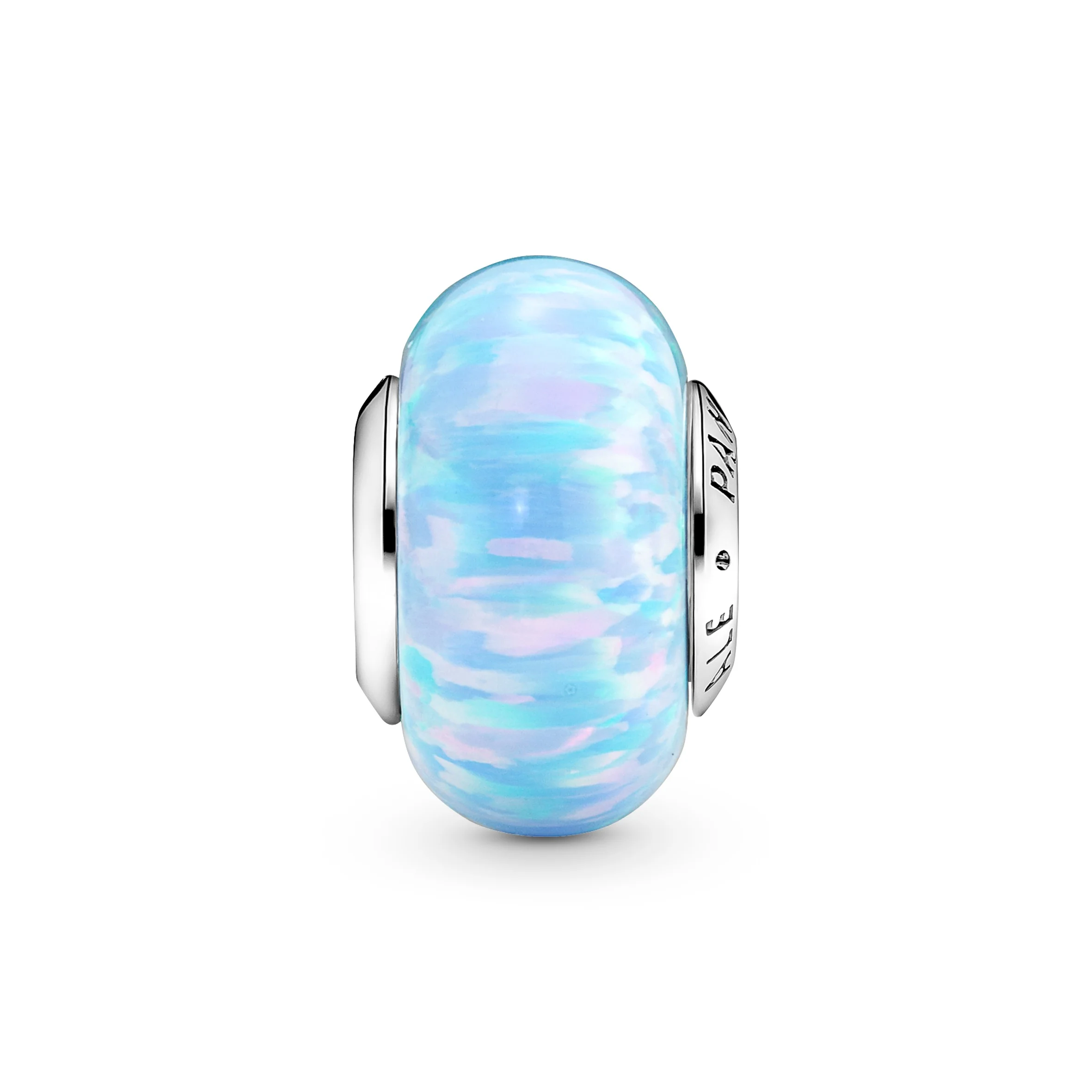 Sterling Silver Charm With Lab-Created Opal