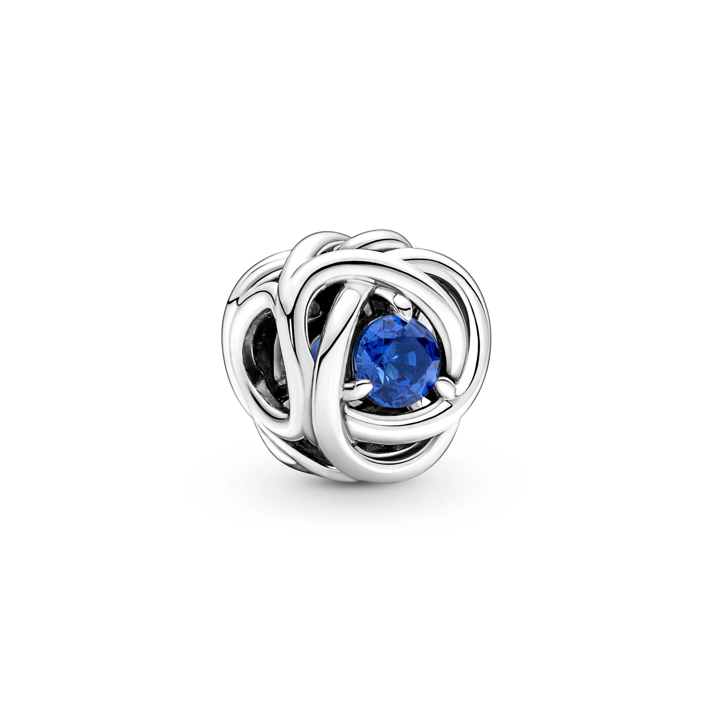 Sterling Silver Charm With Princess Blue Crystal - Image 4