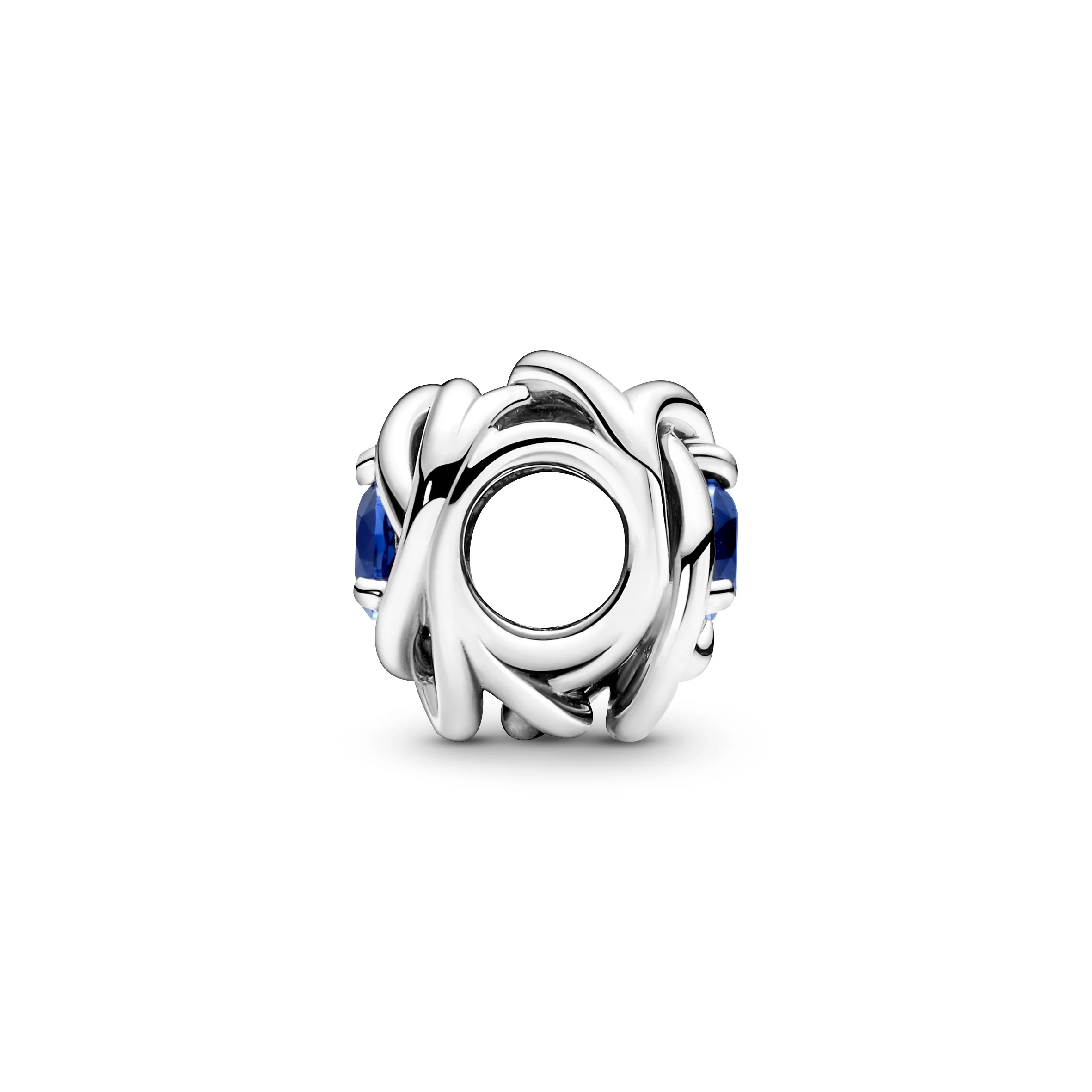 Sterling Silver Charm With Princess Blue Crystal - Image 5