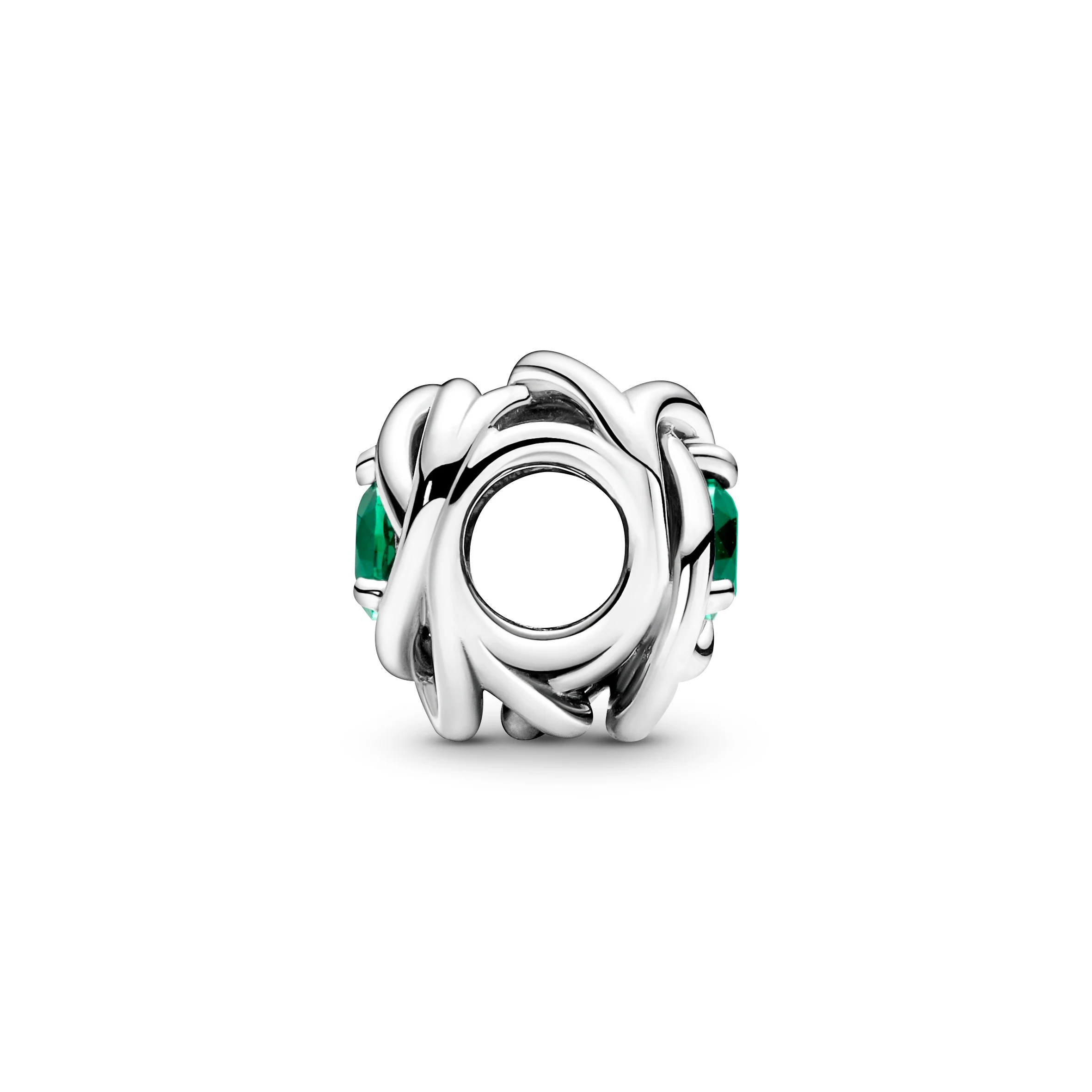 Sterling Silver Charm With Royal Green Crystal - Image 4