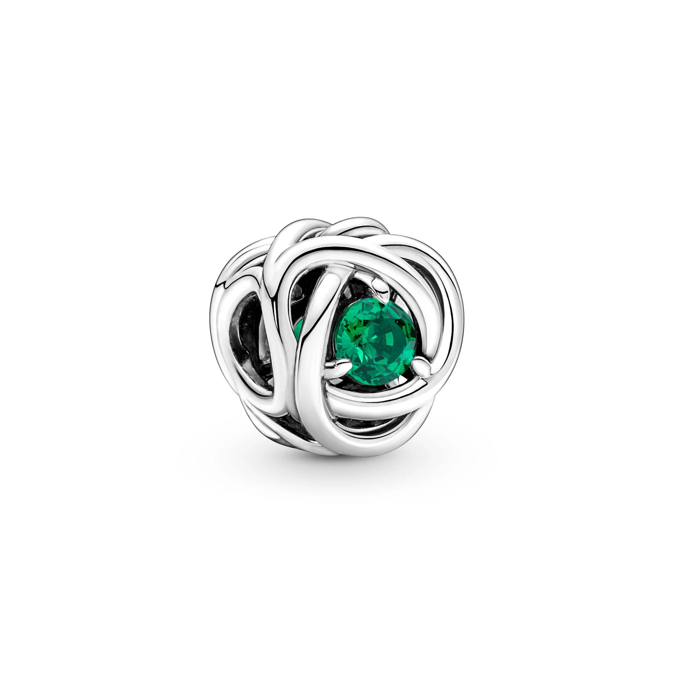 Sterling Silver Charm With Royal Green Crystal - Image 5