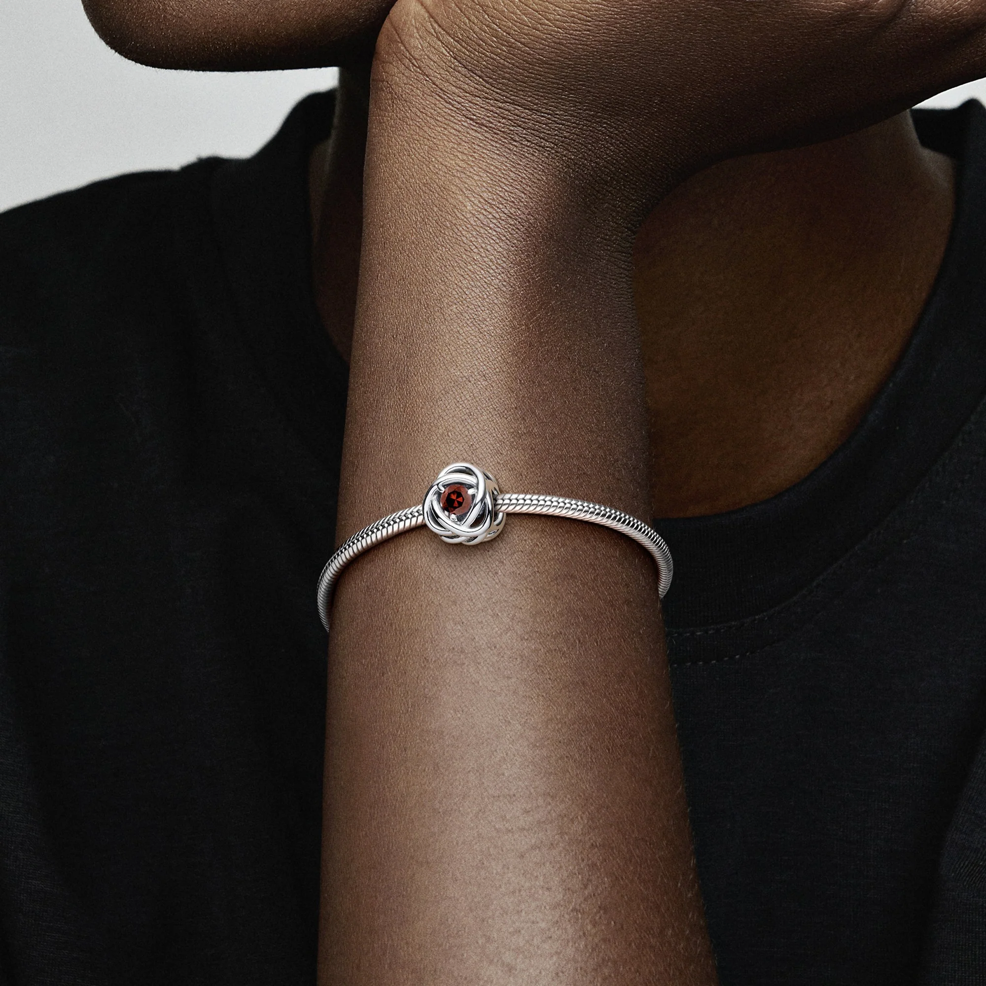 Sterling Silver Charm With Salsa Red Crystal - Image 3