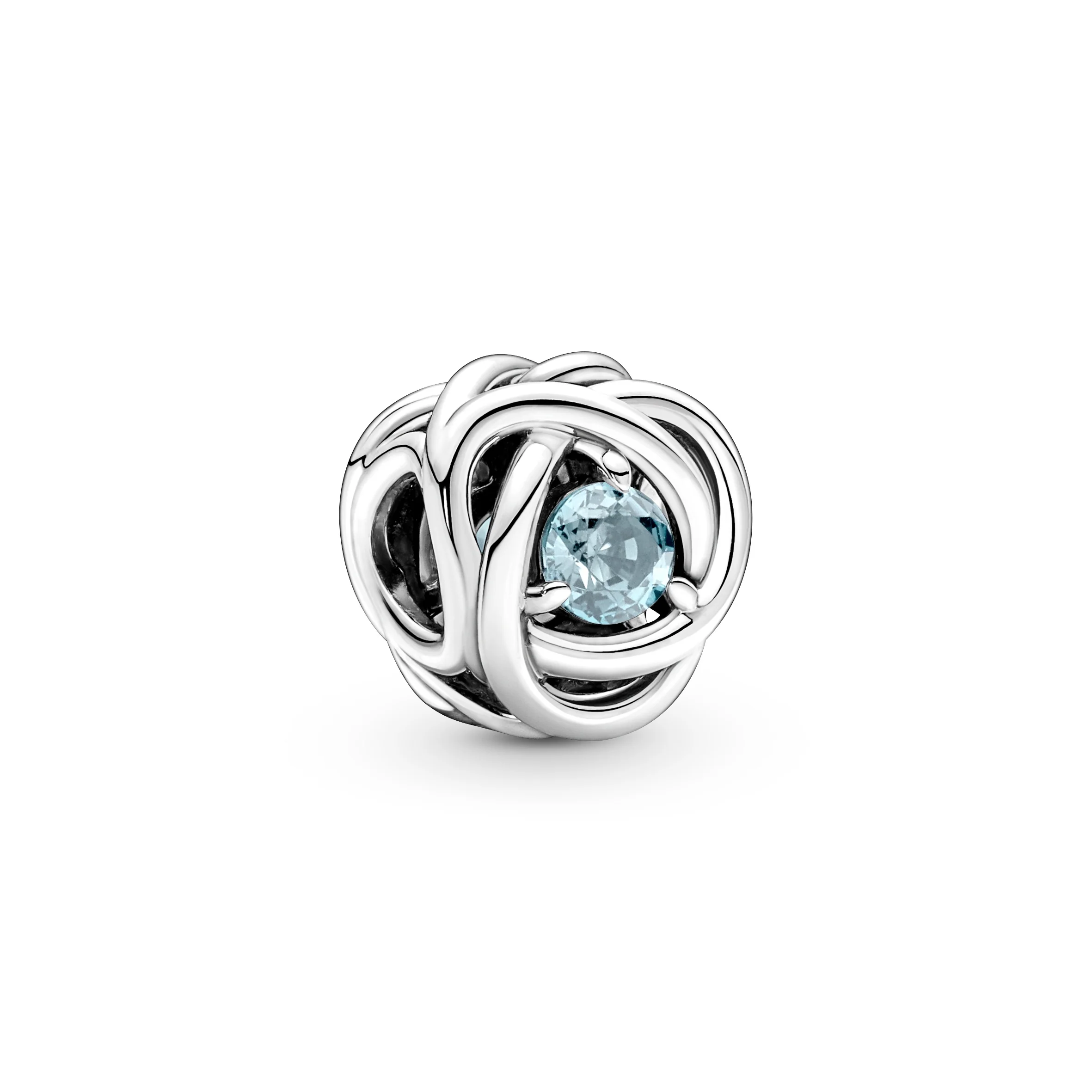 Sterling Silver Charm With Sea Aqua Blue Crystal - Image 5