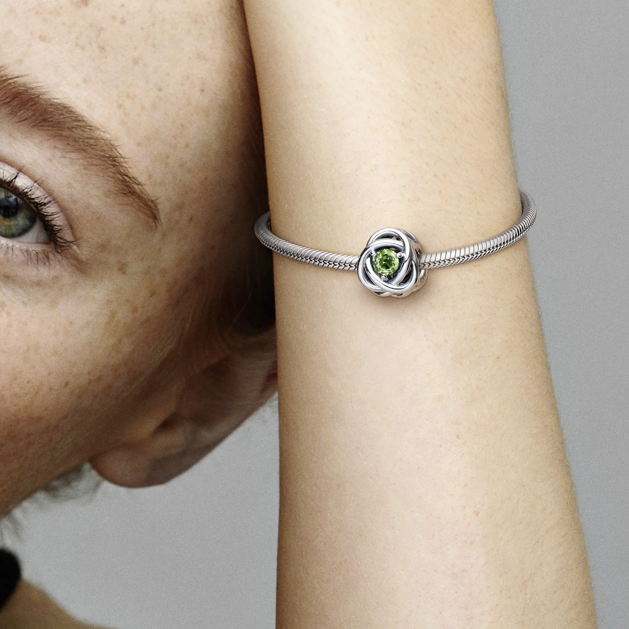 Sterling Silver Charm With Spring Green Crystal - Image 2