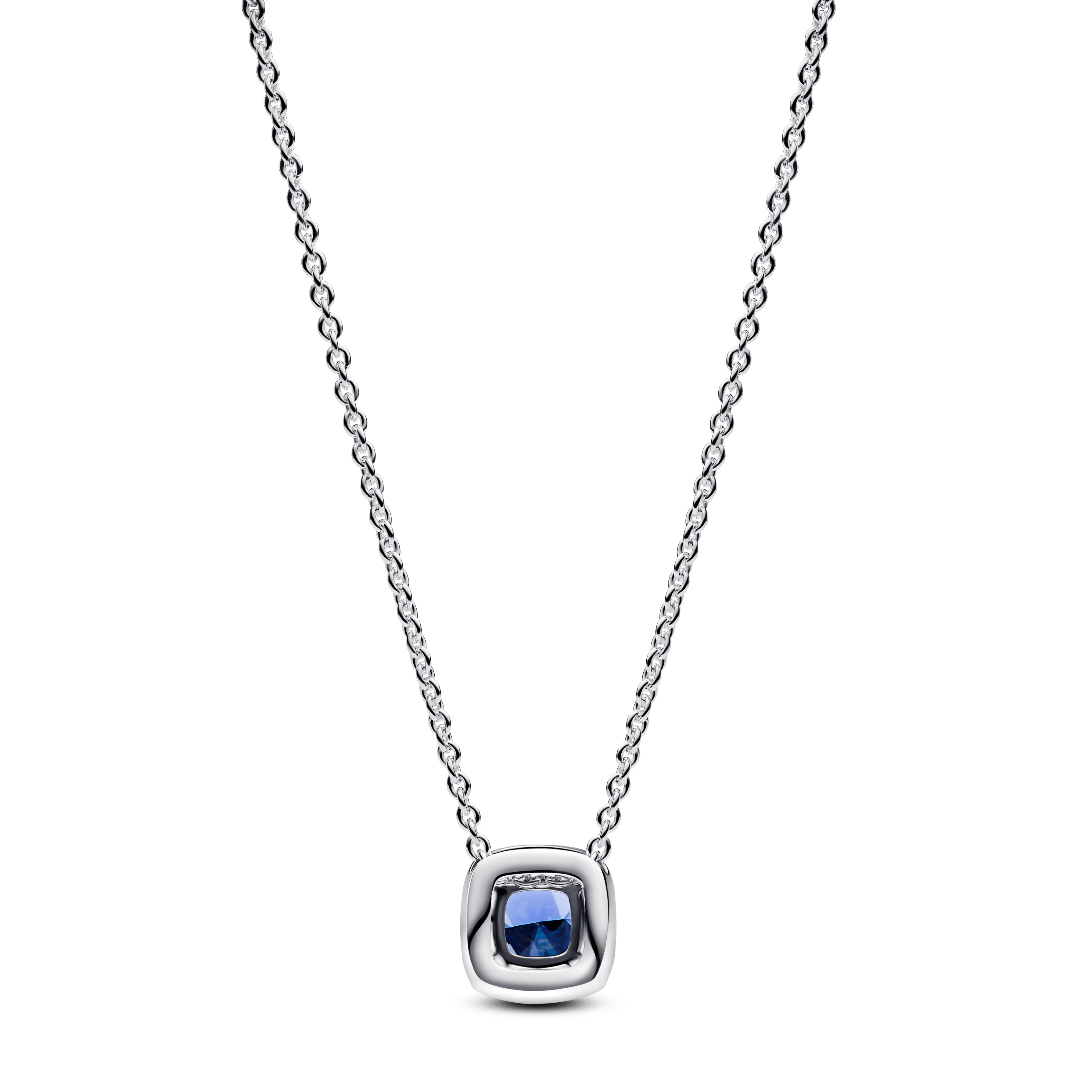 Sterling Silver Collier With Cornflower Blue Crystal And Clear Cubic Zirconia - Image 5