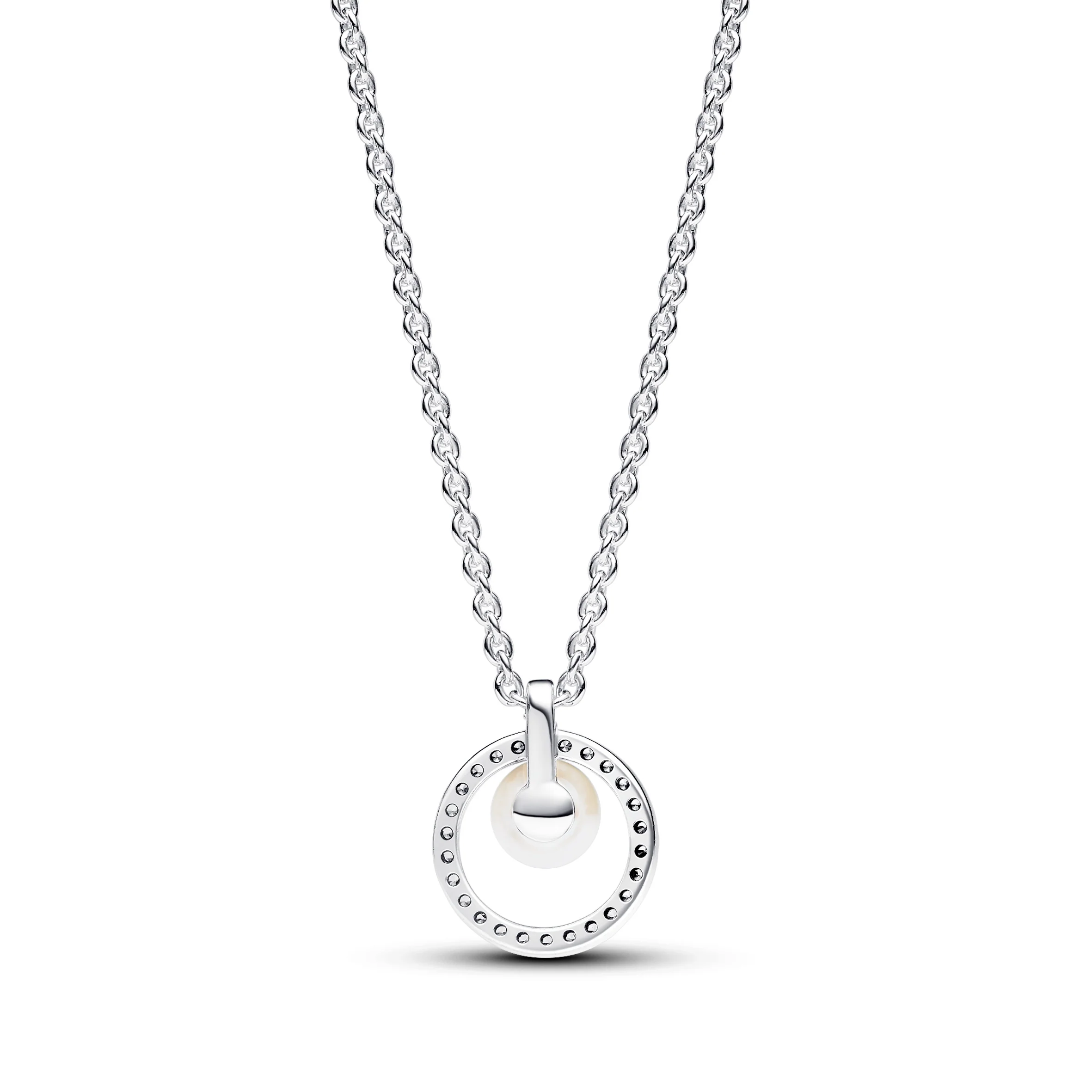 Sterling Silver Collier With White Treated Freshwater Cultured Pearl And Clear Cubic Zirconia - Image 6