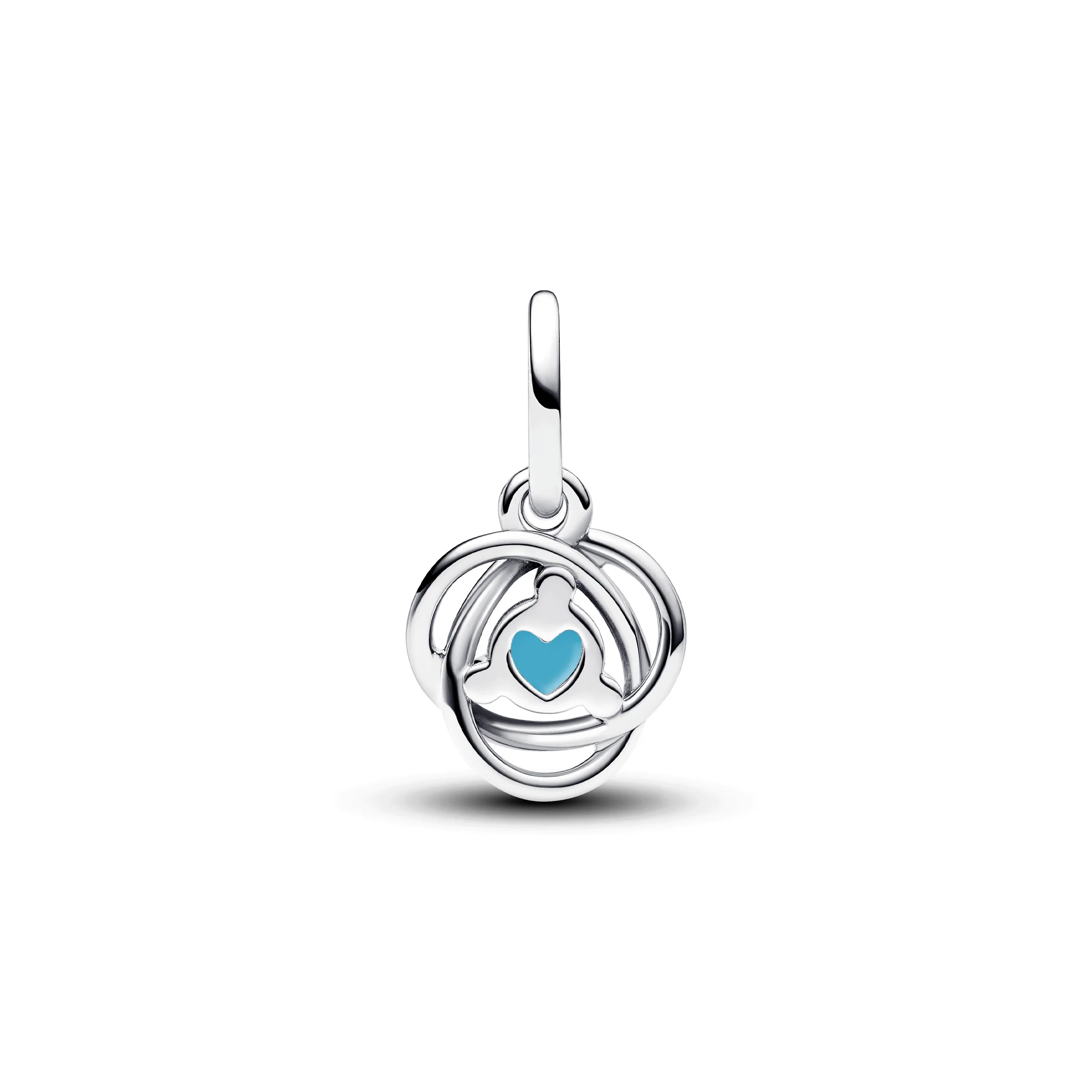 Sterling Silver Dangle With Capri Blue Crystal And Clear Cubic Zirconia - Image 3