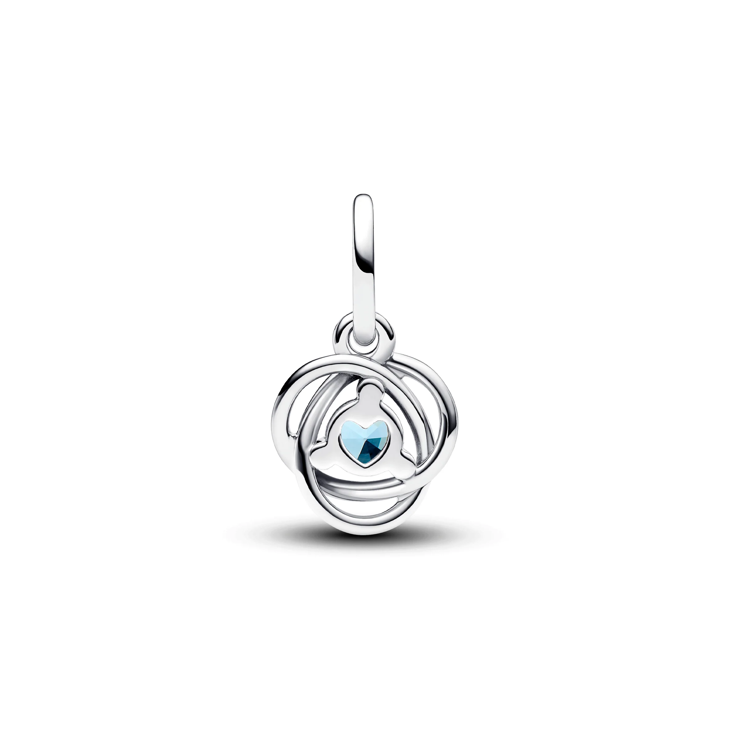 Sterling Silver Dangle With Sea Aqua Blue Crystal And Clear Cubic Zirconia - Image 2