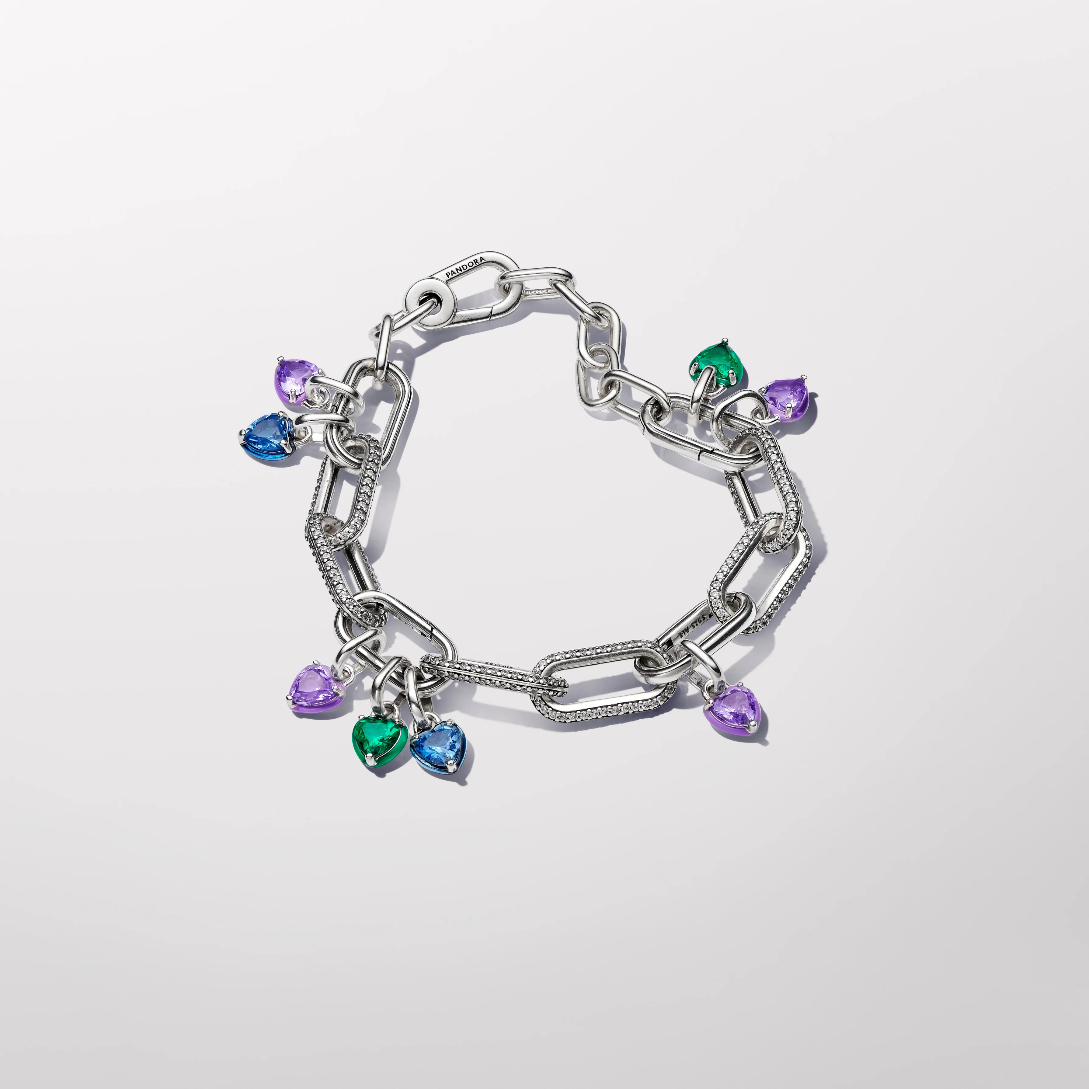 Sterling Silver Double Link With Clear Cubic Zirconia - Image 6