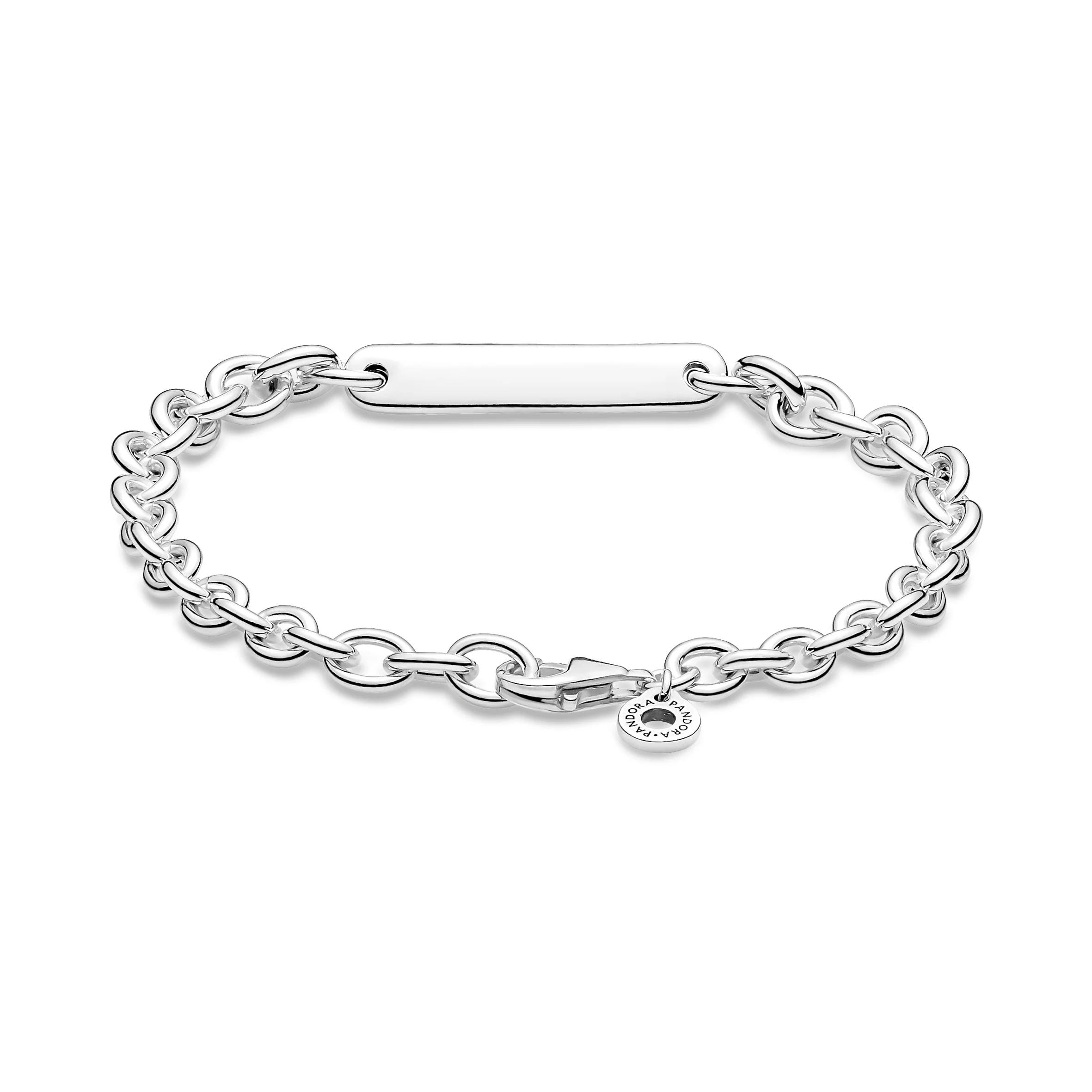 Sterling Silver Link Bracelet With Engravable Bar - Image 4