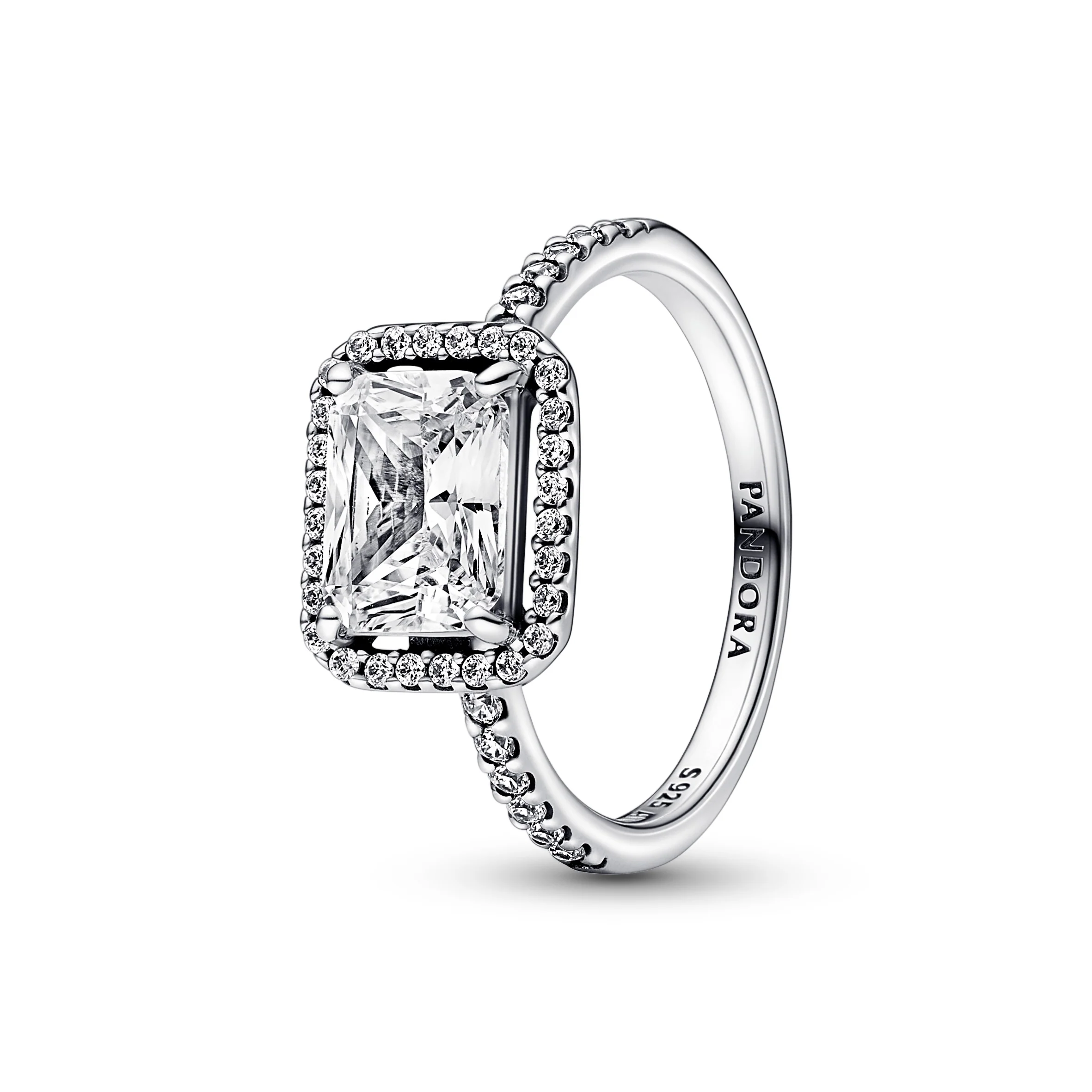 Sterling Silver Ring With Clear Cubic Zirconia