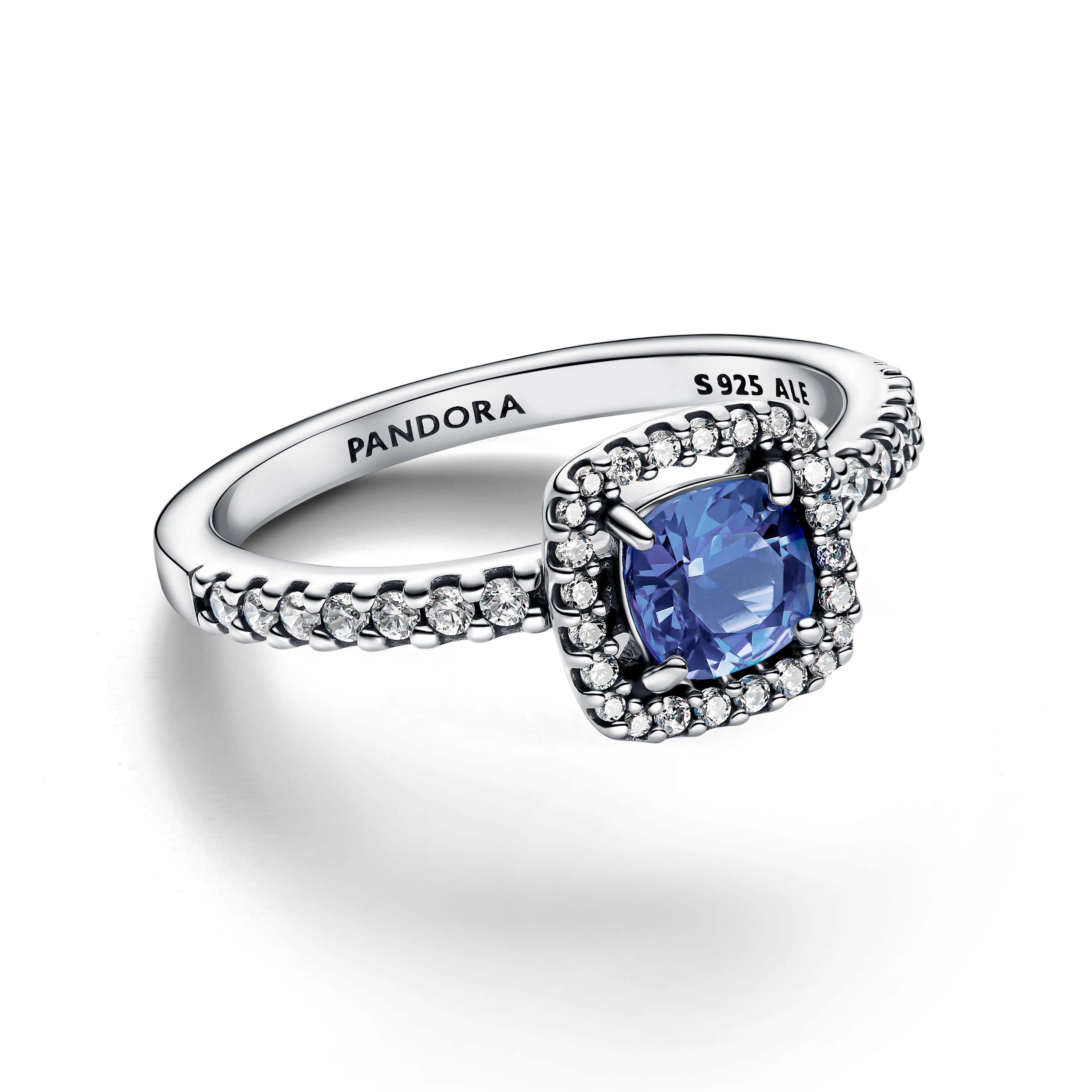 Sterling Silver Ring With Cornflower Blue Crystal And Clear Cubic Zirconia - Image 3
