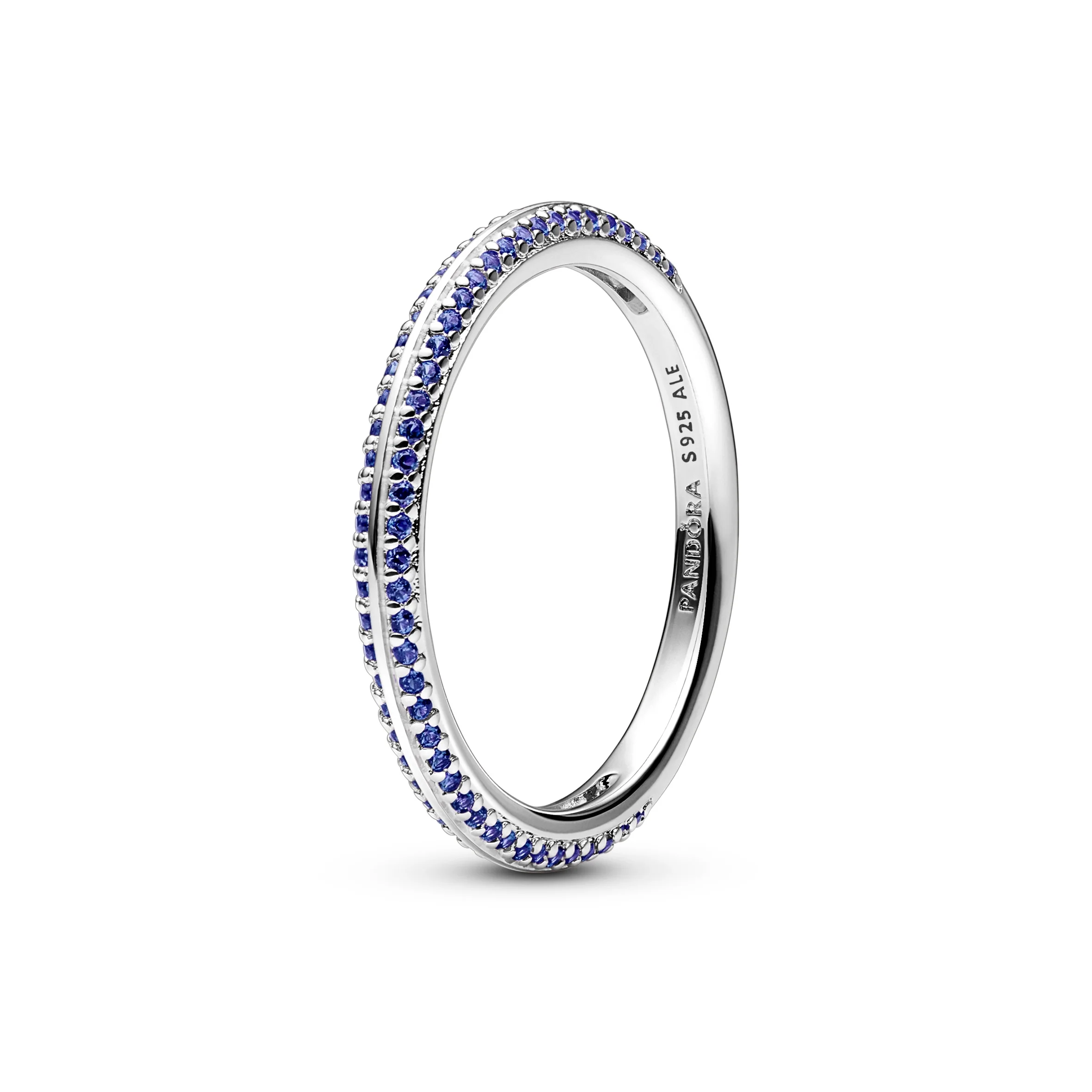Sterling Silver Ring With True Blue Crystal