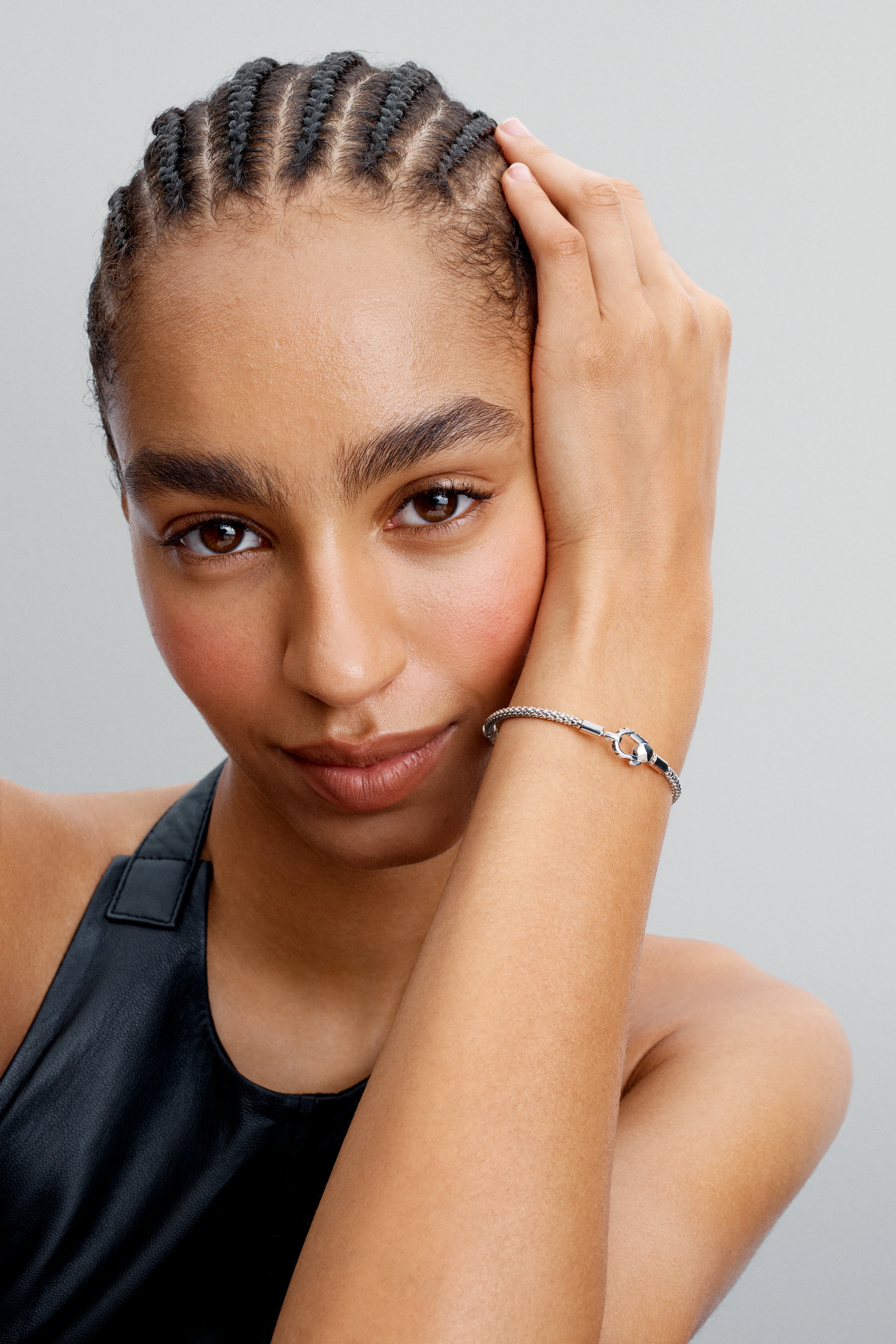 Studded Chain Sterling Silver Bracelet - Image 2