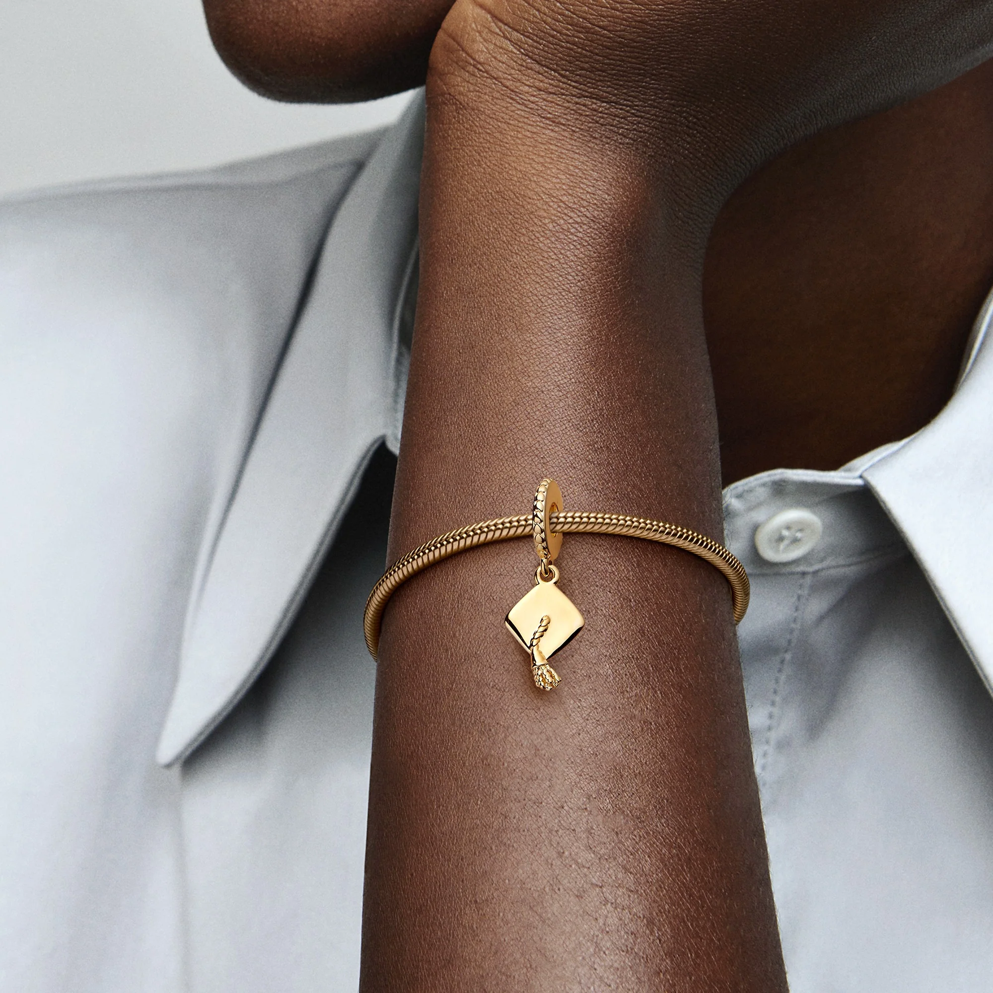 Student Hat 14K Gold-Plated Dangle - Image 3