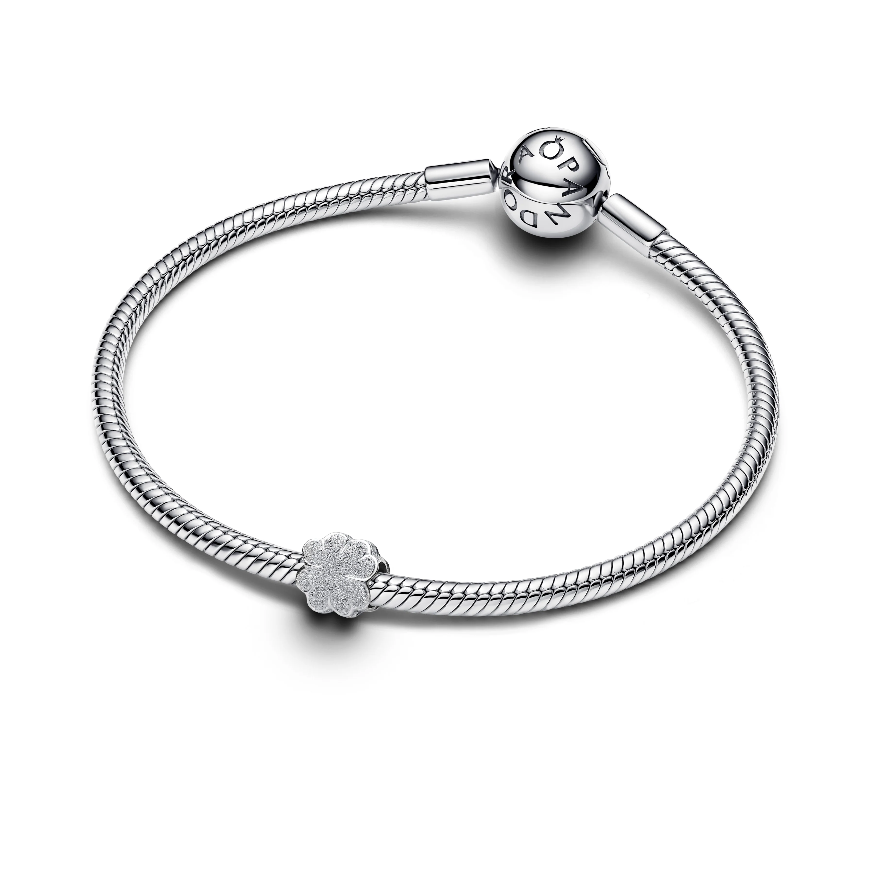 Textured Clover Sterling Silver Mini Charm - Image 5