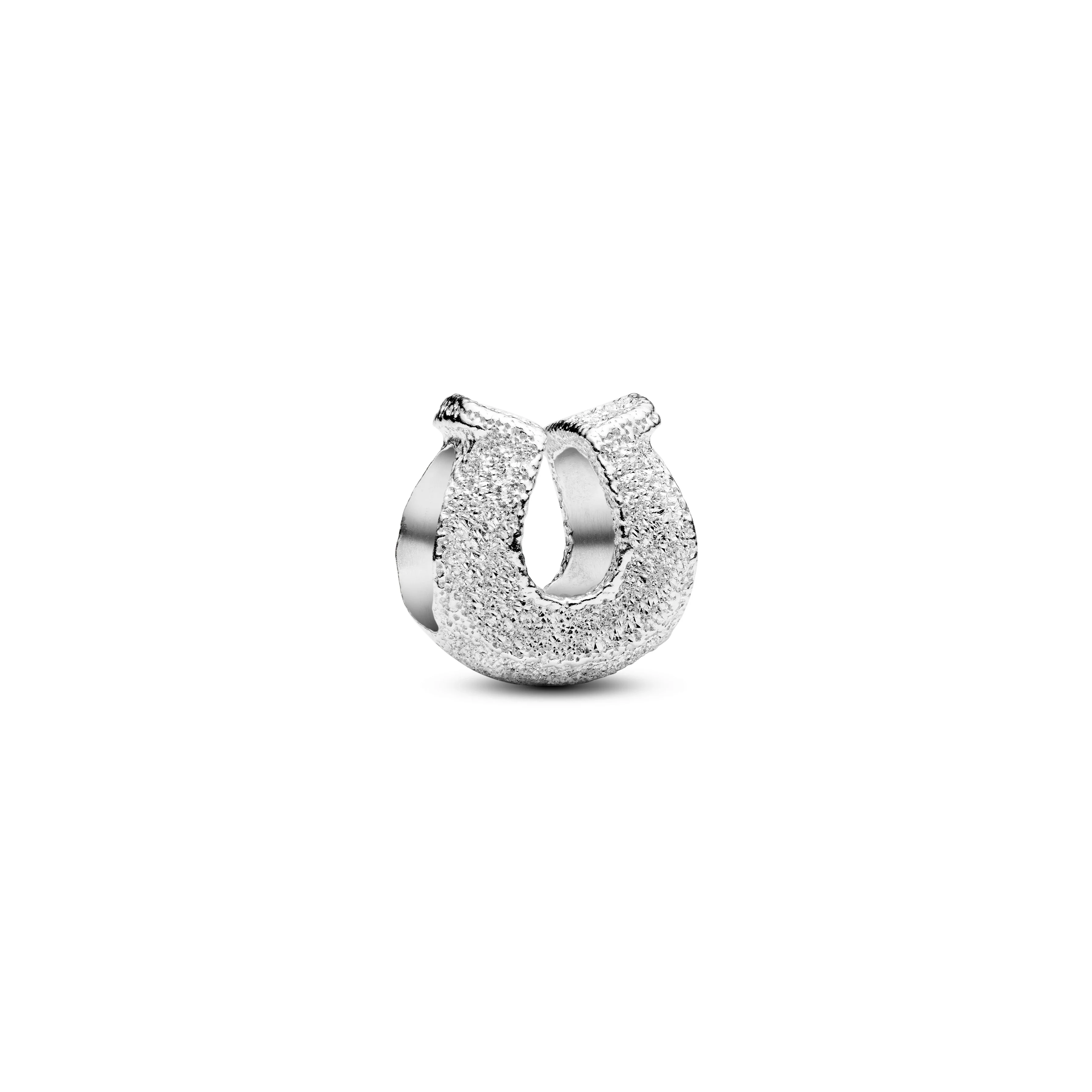 Textured Horseshoe Sterling Silver Mini Charm - Image 2