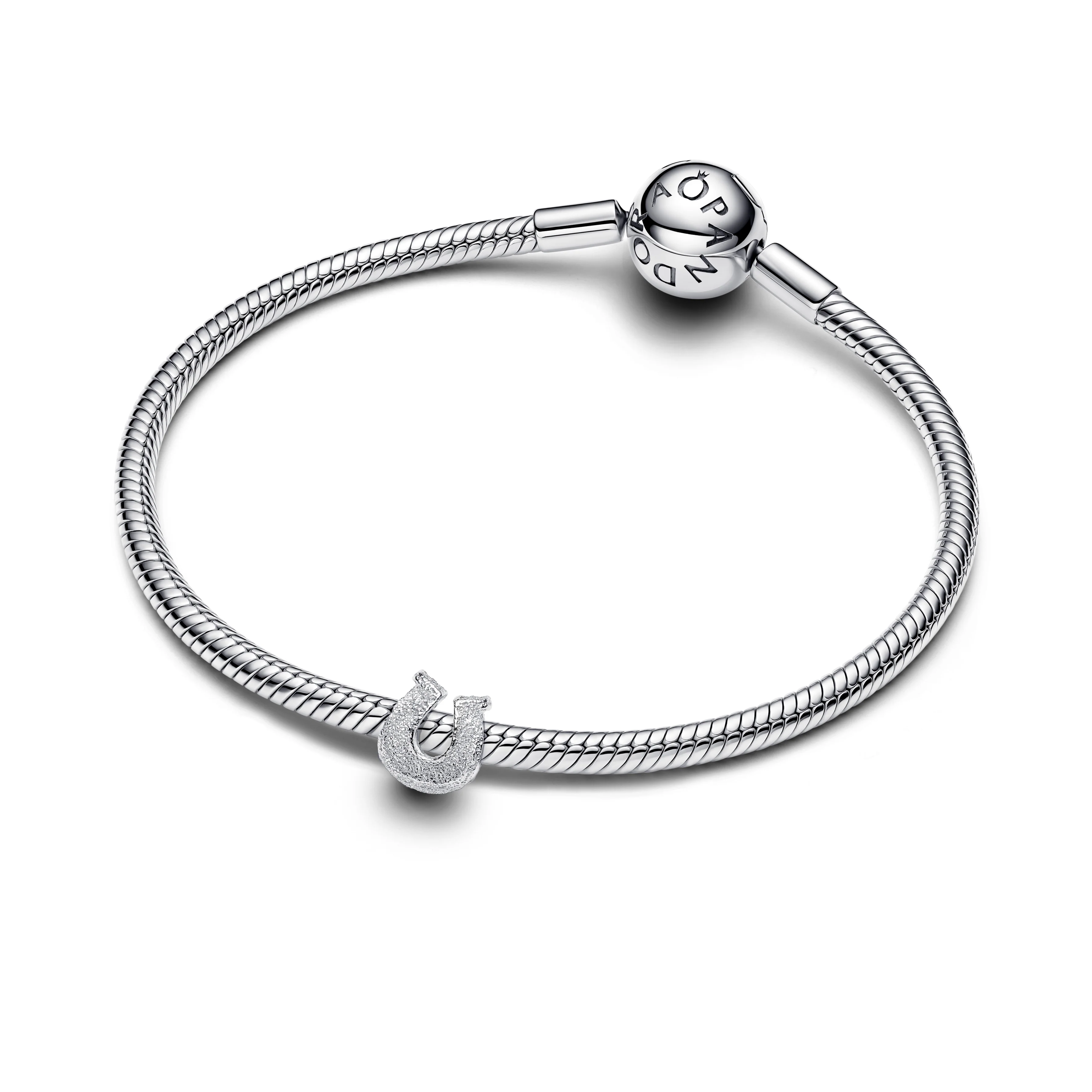 Textured Horseshoe Sterling Silver Mini Charm - Image 3