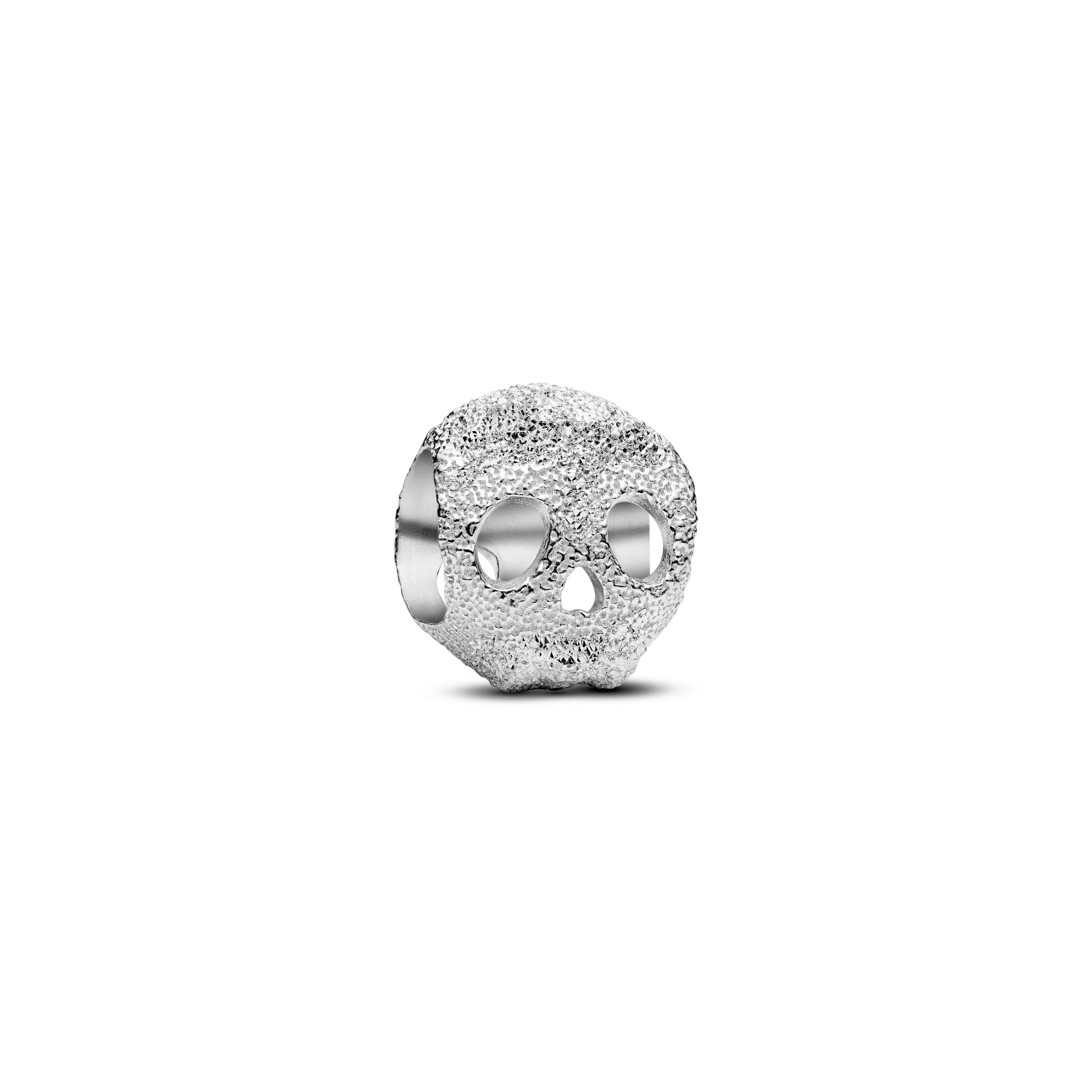 Textured Skull Sterling Silver Mini Charm - Image 2