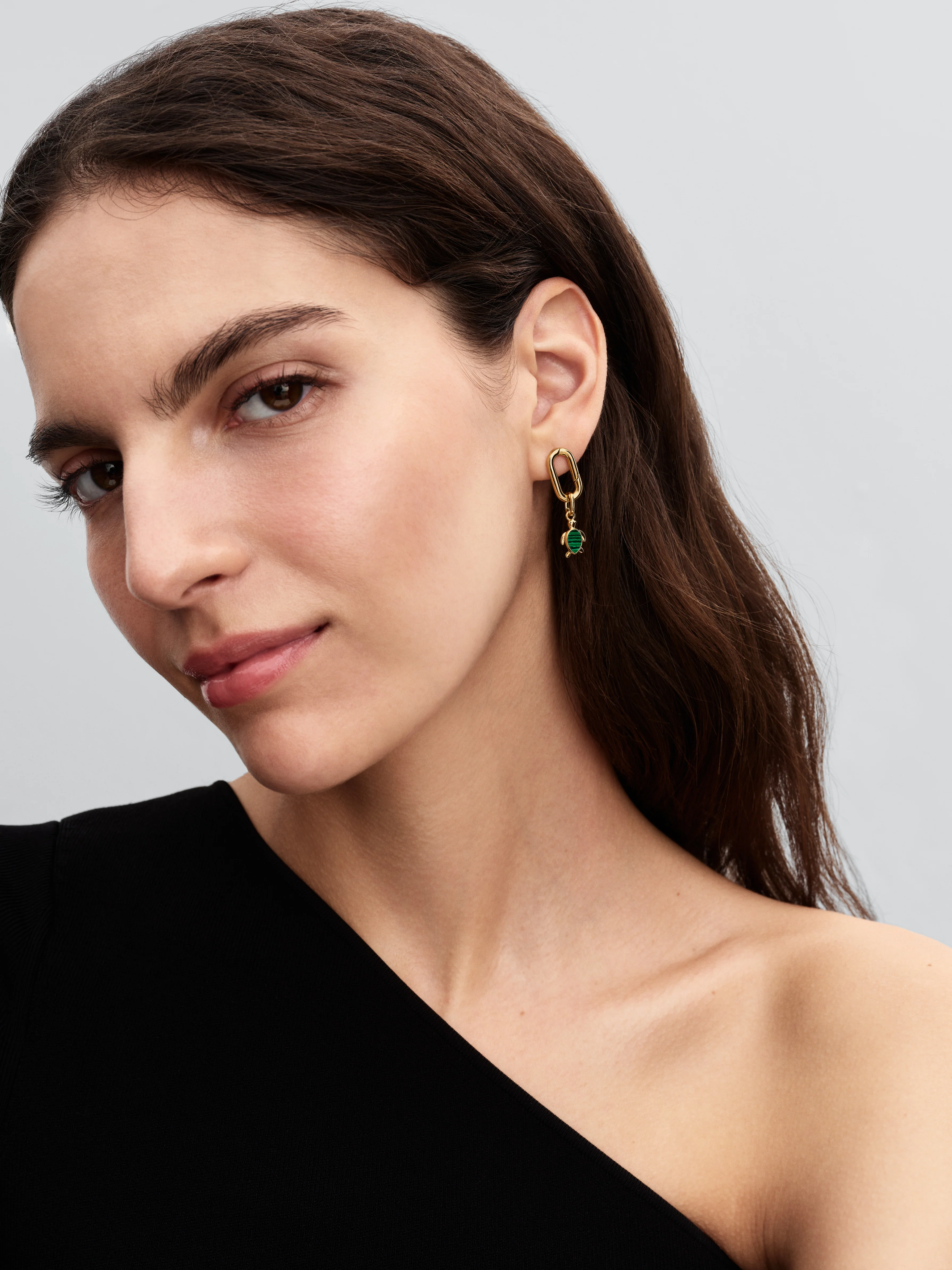Turtle 14K Gold-Plated Mini Dangle With Imitation Malachite - Image 5