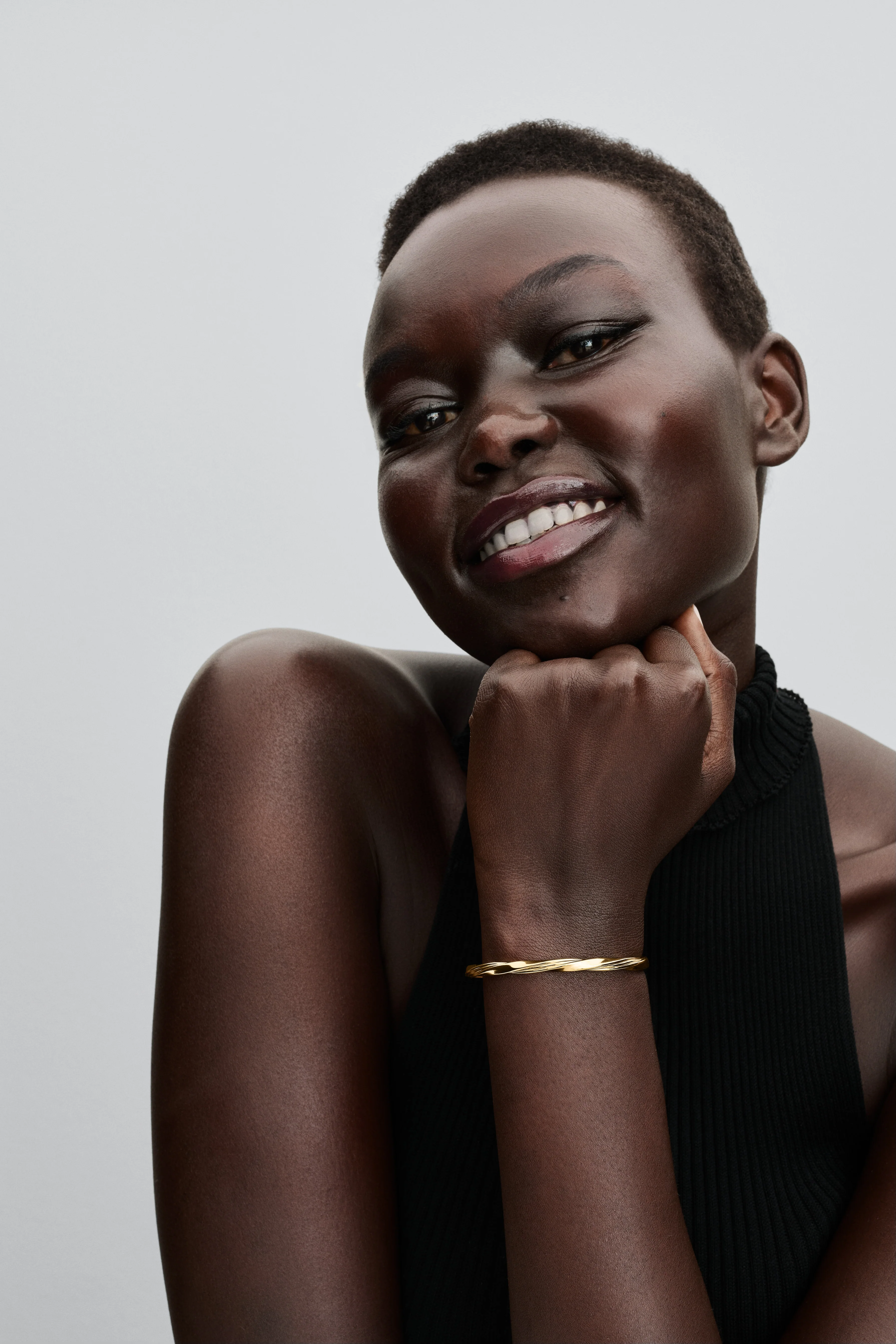 Twisted 14K Gold-Plated Open Bangle - Image 3