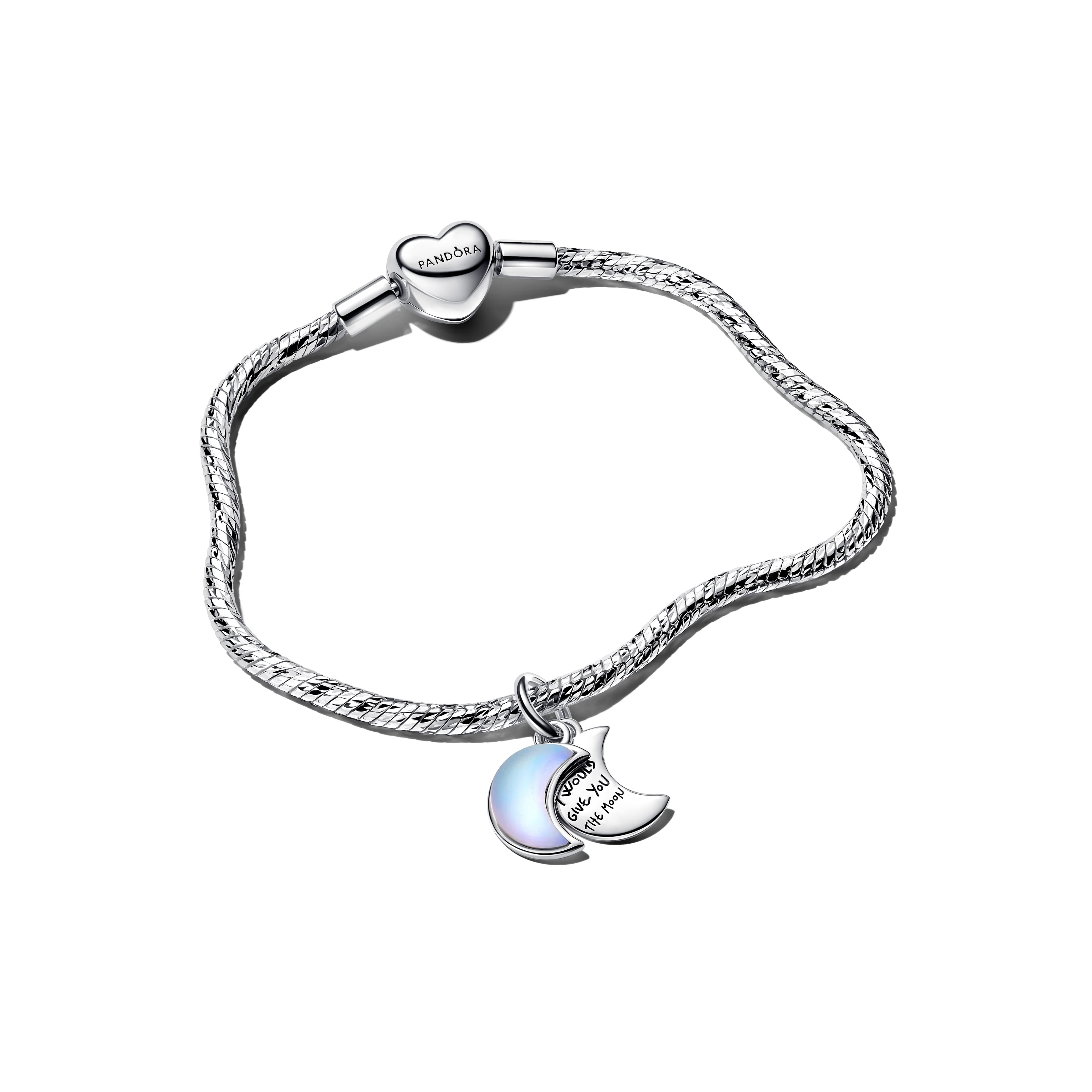 Twisted Snake Chain Sterling Silver Bracelet With Engravable Heart Clasp - Image 4