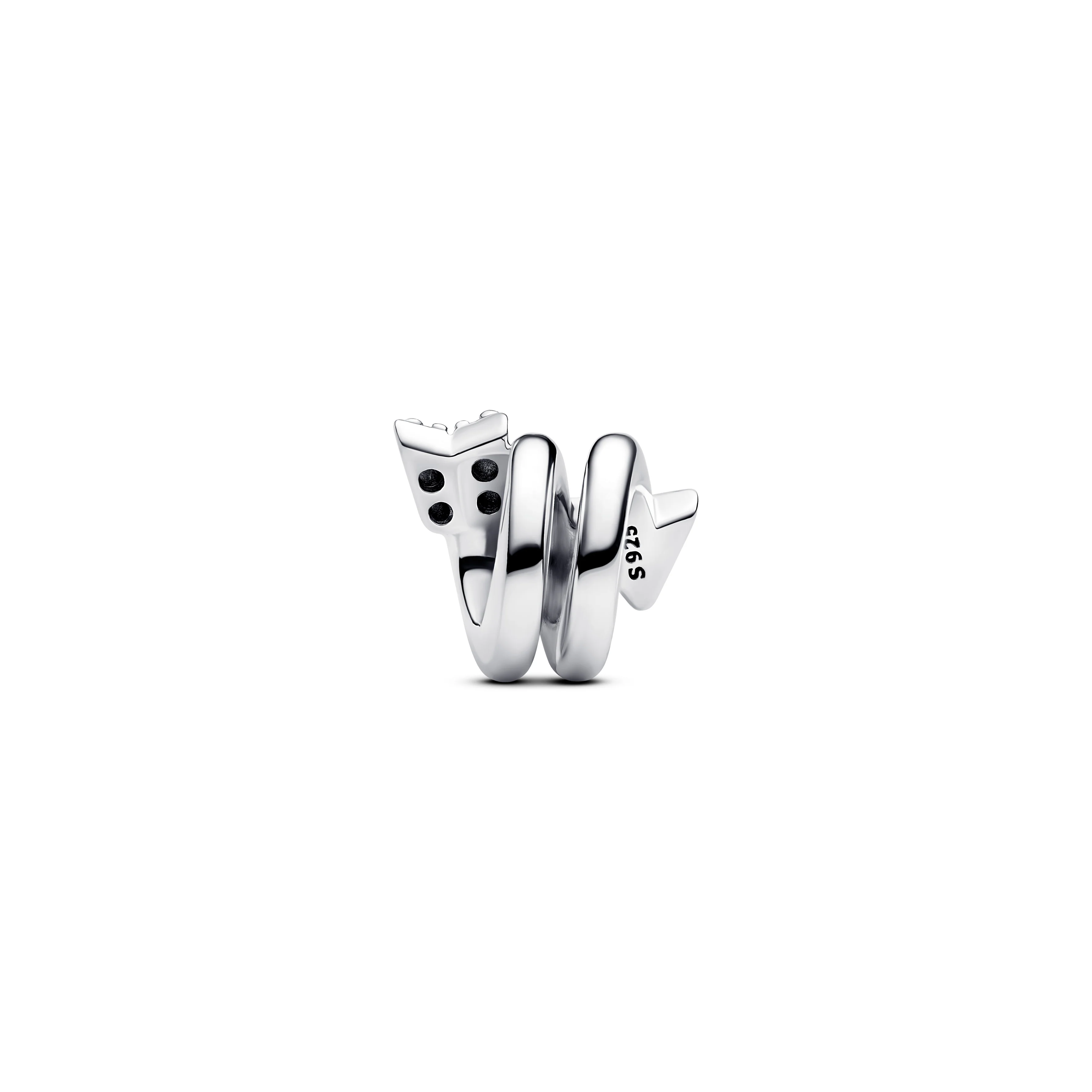 Twisting Arrow Sterling Silver Charm With Clear Cubic Zirconia - Image 3