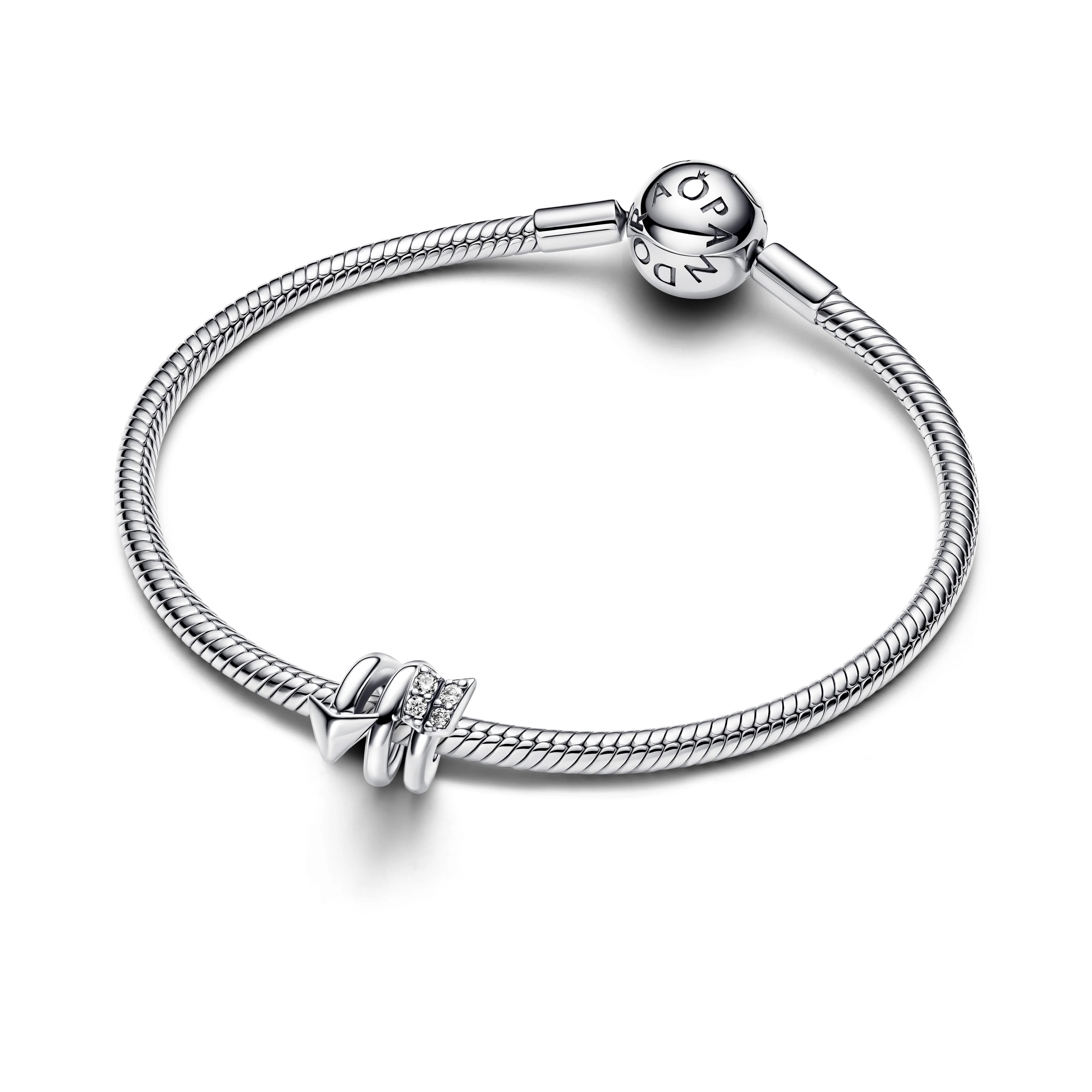 Twisting Arrow Sterling Silver Charm With Clear Cubic Zirconia - Image 4