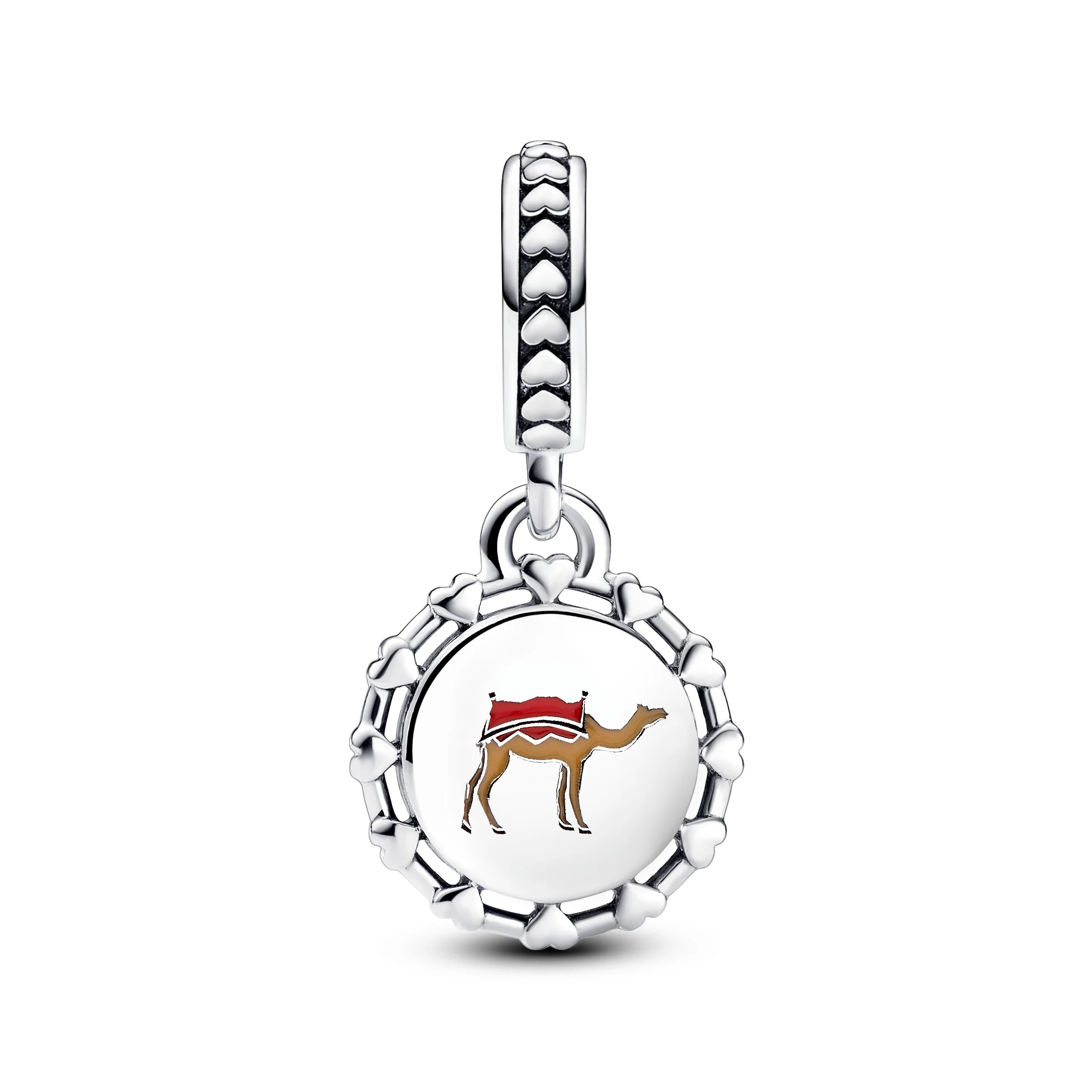 Uae And Camel Sterling Silver Dangle With Red, Brown, Green, Yellow Enamel - Image 3