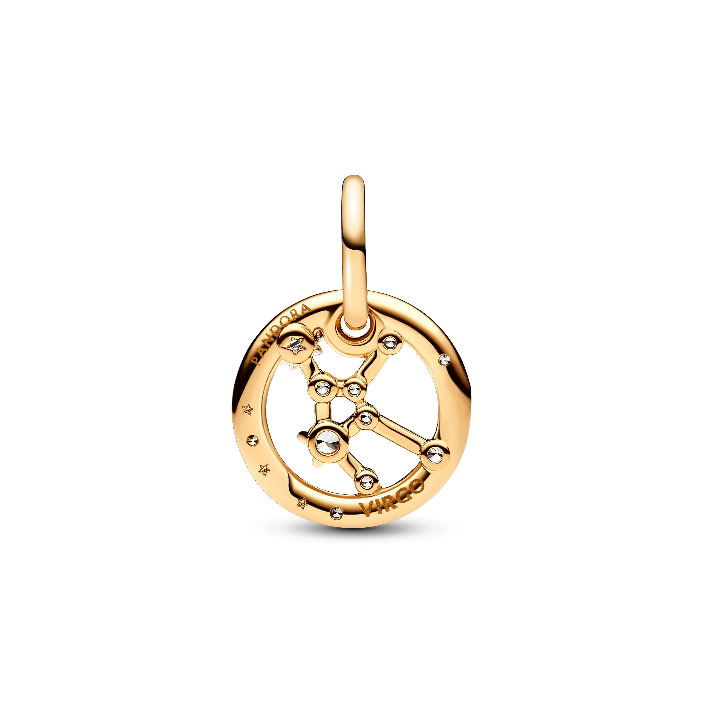 Virgo Zodiac 14K Gold-Plated Dangle With Clear Cubic Zirconia - Image 4