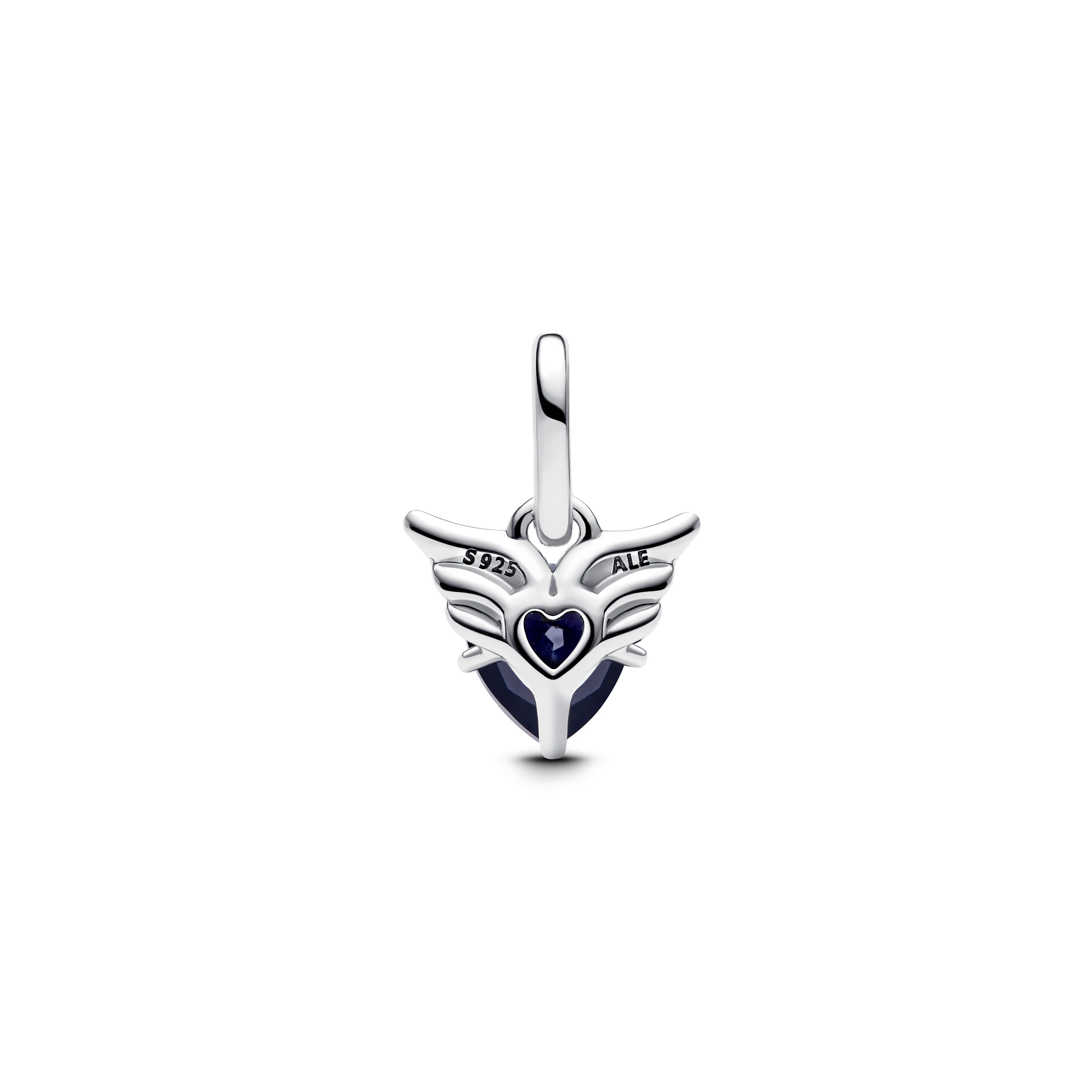 Winged Heart Sterling Silver Mini Dangle With Black Crystal - Image 4